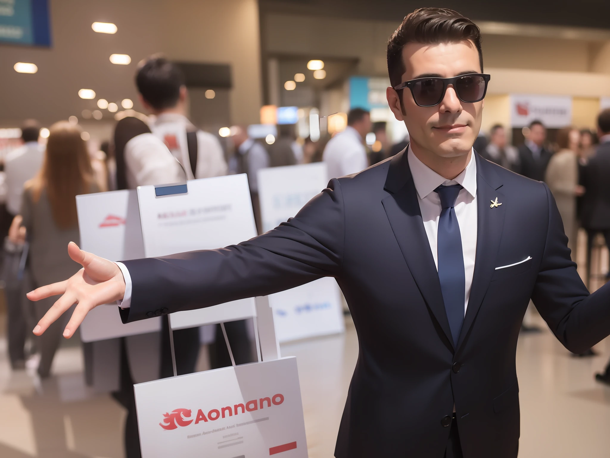 Hazael Wears the best top men's suits more modern, sofisticados y de buen gusto en el mundo, sonrisa encantadora, amigable, doing lovely dynamic poses like pretending to have an invisible camera and taking photos