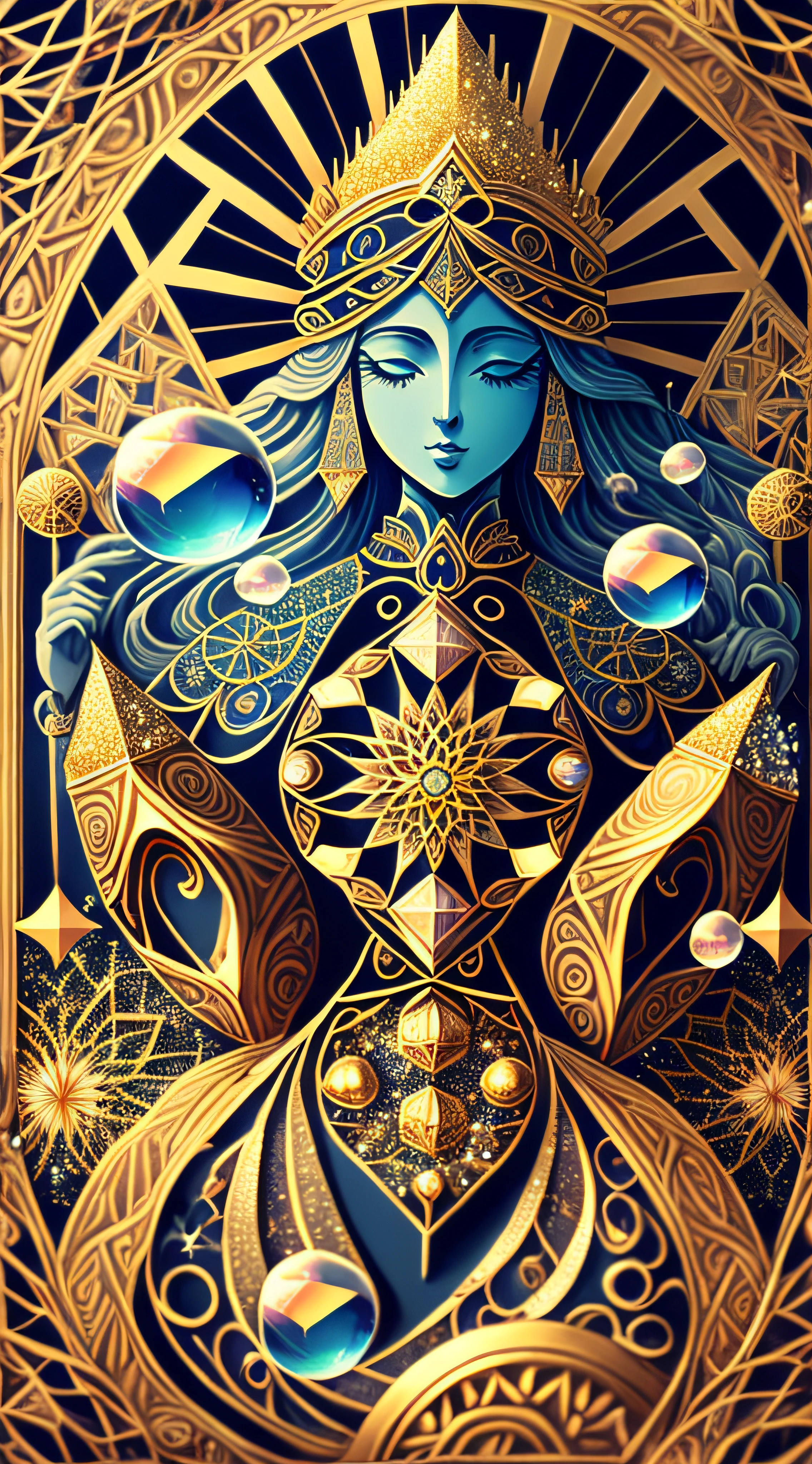 (masterpiece, top quality, best quality, official art, beautiful and aesthetic:1.2) , blue skin godess and god ,extreme detailed,colorful,highest detailed, official art, unity 8k wallpaper, ultra detailed, beautiful and aesthetic, beautiful,fractal art, masterpiece, best quality, (zentangle, mandala, tangle, entangle) ,holy light,gold foil,gold leaf art,glitter drawing, PerfectNwsjMajic ,dwelling place of ancient beings ,as above so below ,hyperdimension ,panorama view,dept and field ,timetraffeling , past and future form,formless,dimension x , protoculture ,symbiosis,Epic cinematic brilliant stunning intricate meticulously detailed dramatic atmospheric maximalist realistic organic climactic effervescent bubbling dripping splashing exploding bubbles of firework and rocks,astrology signs ,tarot , Lady Frieda Harris .