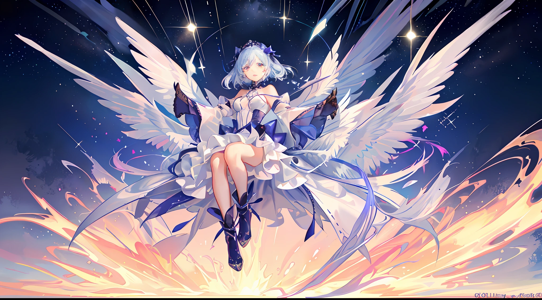 (Magical Girl)), ((Gorgeous Starry Background), ((Super Detailed)), ((Best Illustration), ((Movie Lighting)), Dynamic Angle, Floating, Fine, (Flash: 1.2), (Glossy : 1.2), (Gloss: 1.2), (Gloss: 1.2), (Gloss: 1.2), (Delicate), (Illustration: 1.2), (Animation Style), (Solo), Pretty detailed expressions, (Cute Face: 1.3 ), (big eyes)), colored hair, (long hair: 1.2), (flowing hair: 1.2), (magic girl costume), details, (shiny wand: 1.3), (magic effect: 1.3), ( Flowy Dress: 1.2), (Cute Boots: 1.1), (Sparkle: 1.2), (Glow: 1.2), (Glow: 1.2), (Sparkle: 1.2), (Sparkle: 1.2), (Sparkle: 1.2), ( Shimmer: 1.2)
