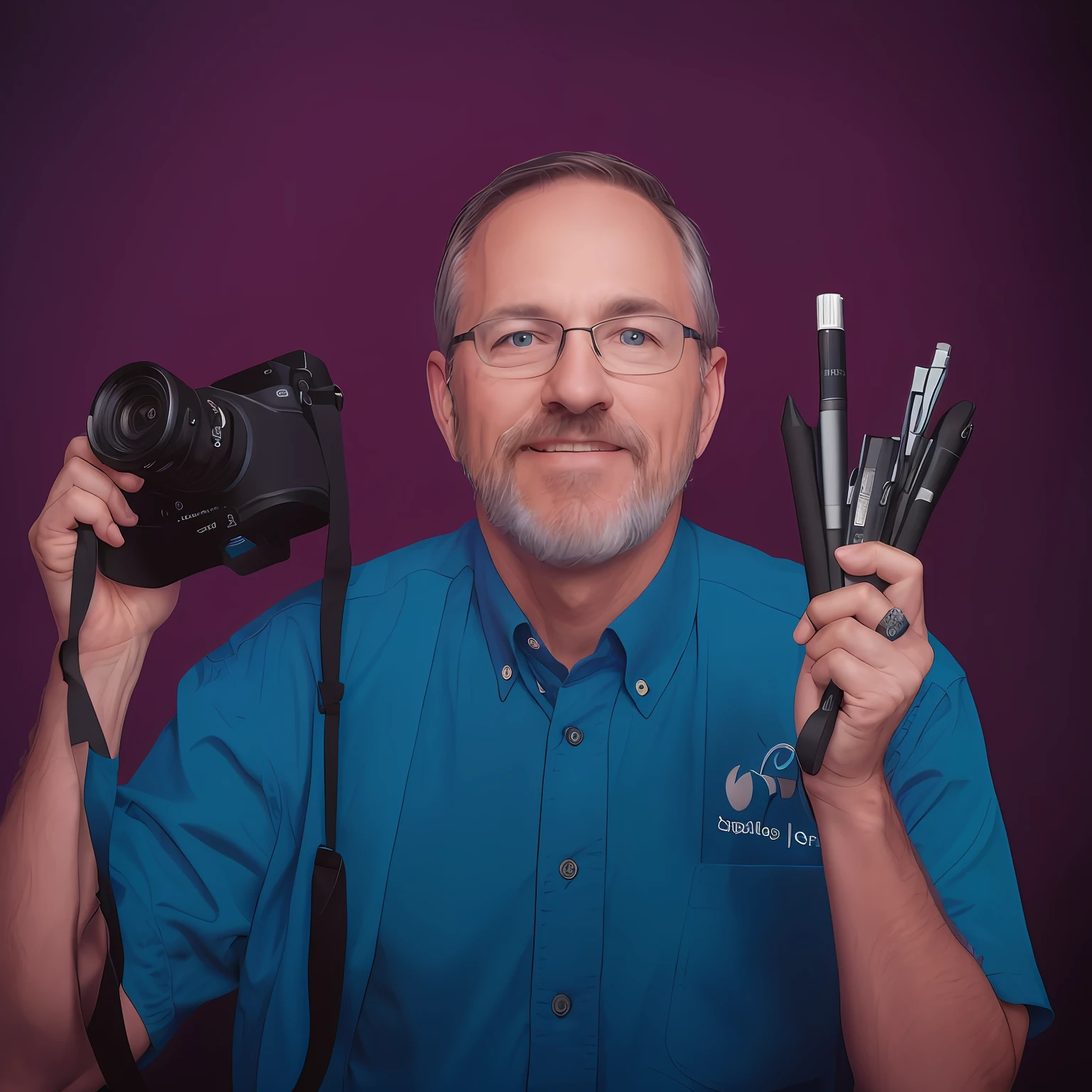 man holding a camera and a camera strap holding a camera, professional portrait, studio portrait, professional portrait photo, professional portrait photograph, studio portrait photo, photo portrait, fine professional photo, tim hildebrant, photographic portrait, photography portrait, color studio portrait, mark hammil portrait, professional photograph, portrait winning photograph, portrait picture, artists portrait, studio photo portraitographer artist