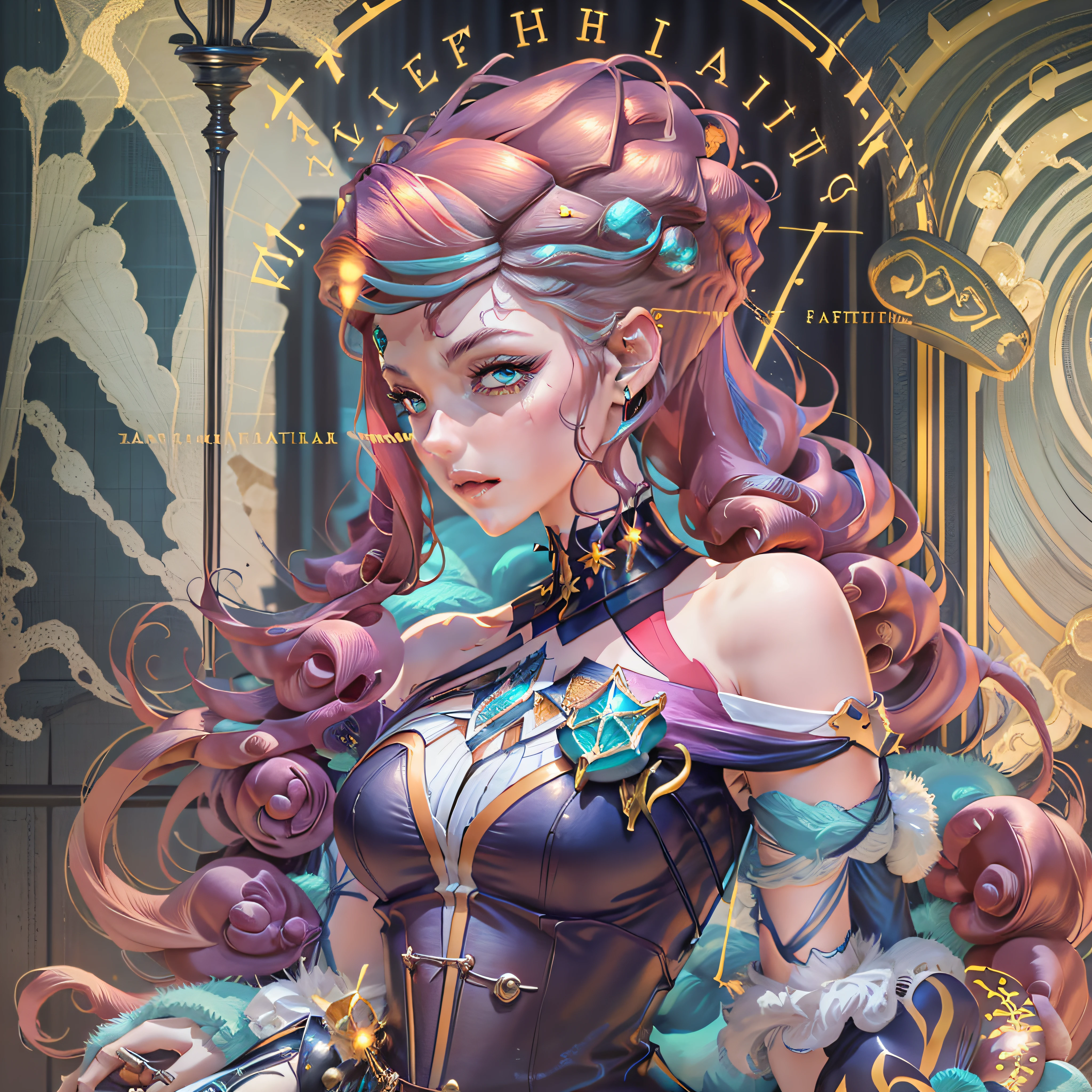 Anime - Pintura de estilo de uma mulher em um vestido rosa e um castelo, Beeple e Jeremias Ketner, anime fantasy illustration, arte de fantasia de anime, arte de conto de fadas, arte oficial altamente detalhada, arte oficial, estilo de arte de fantasia, cushart krenz arte chave feminina, detailed fantasy illustration, arte do romantismo dreampunk, arte estilo fantasia, arte de fantasia