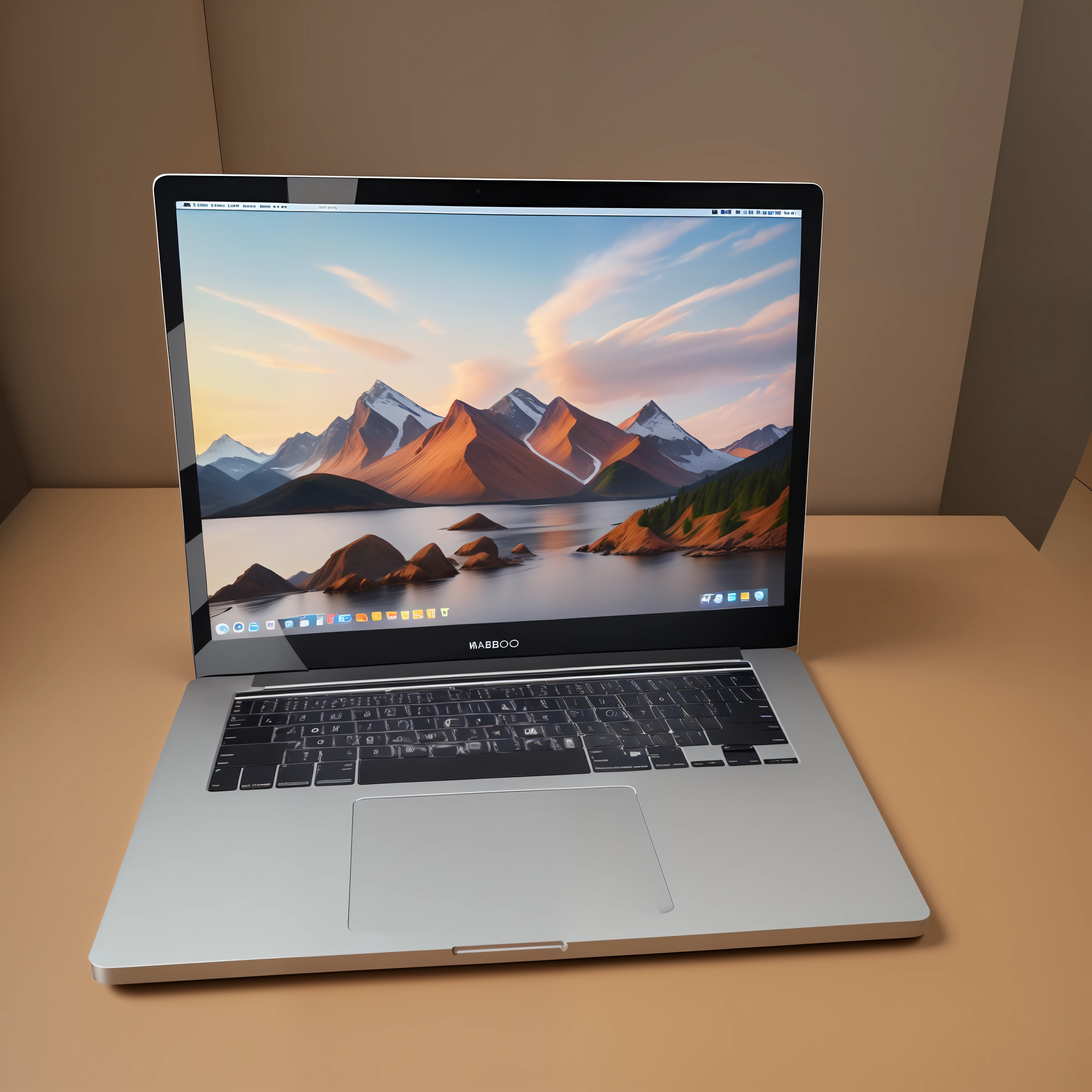 Laptop macbook pro empoeirado, 8k, ultrarealista
