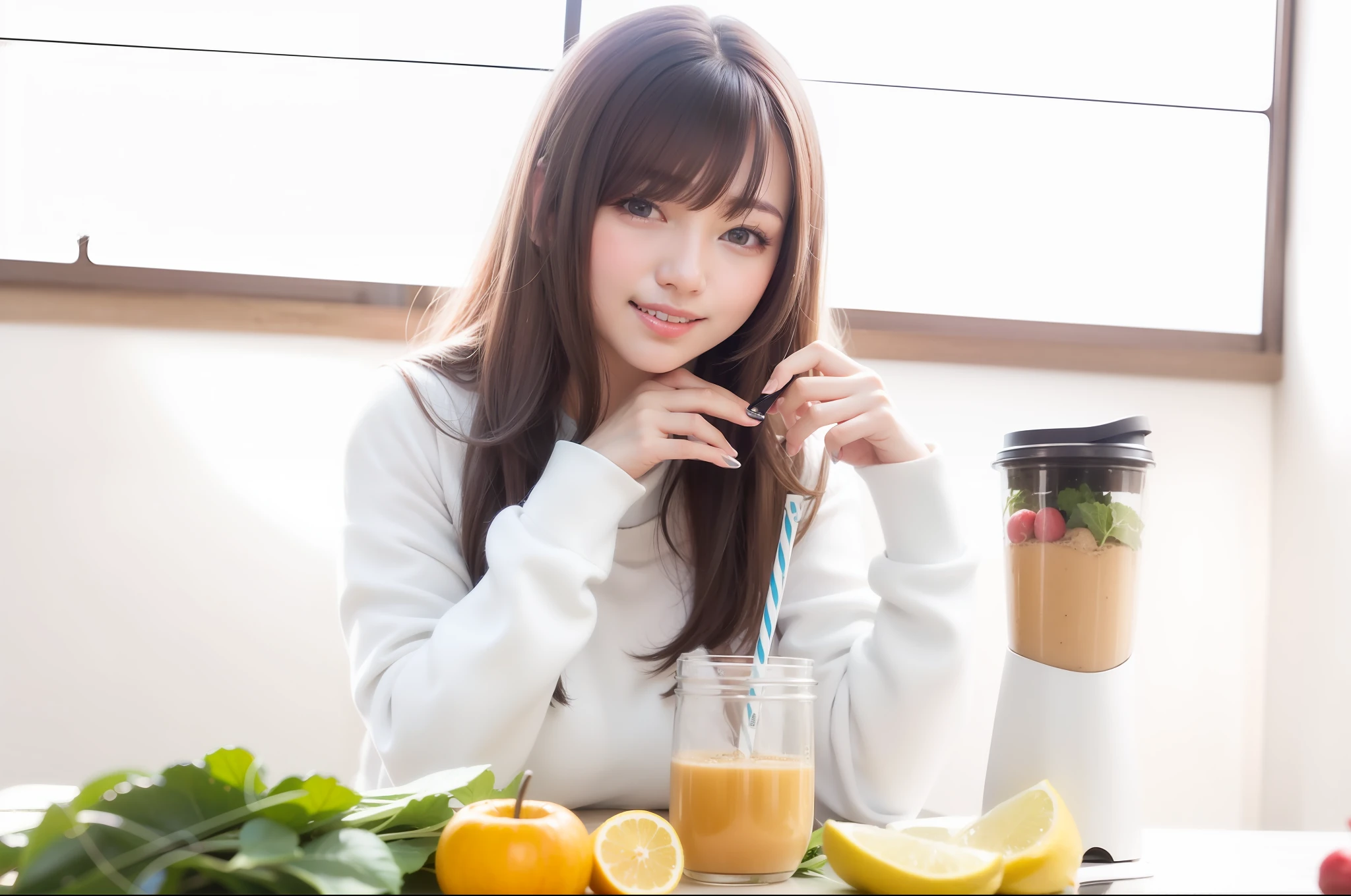 1girls, Haut du corps, close-ups, 8K, Raw photo, high picture quality, Realstic, Sexy beauty ,smoothie ,Healthy,Japanese people,beauty woman,smile on face