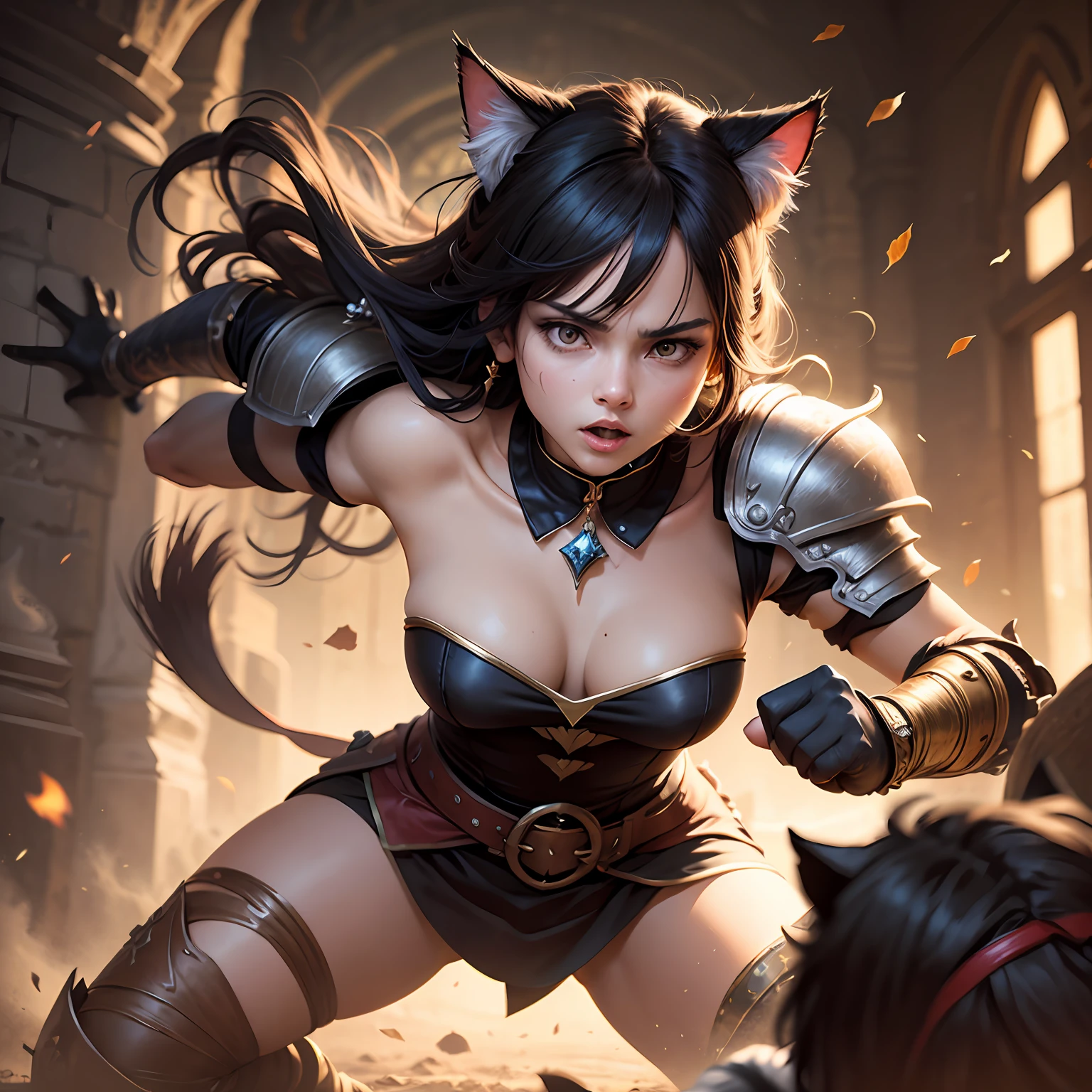 Cat-Eared Warrior Fighting --auto
