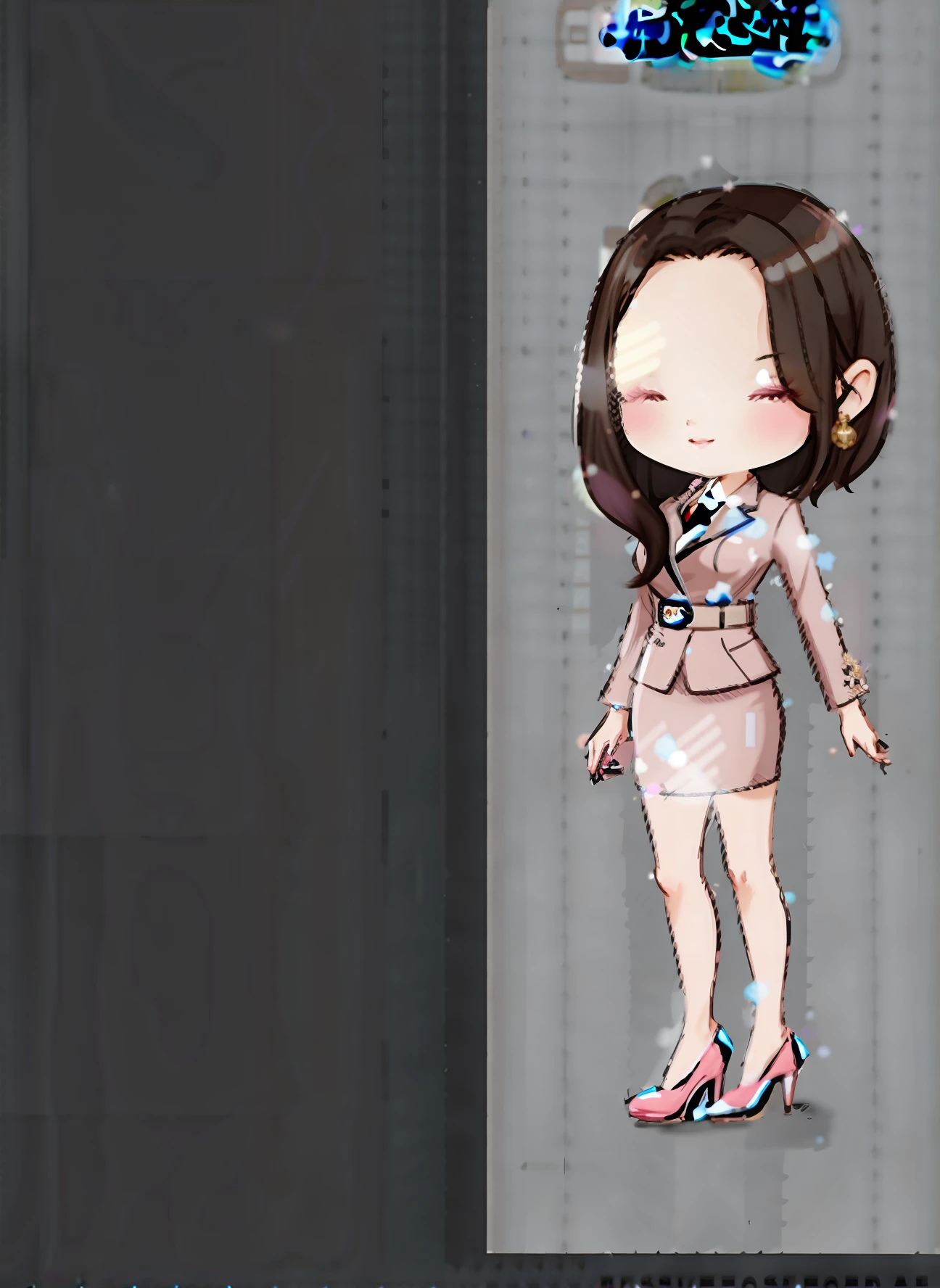 cartoon of a woman in a pink dress and a black suit, full body!, !!Full body portrait!!, glamor, full body detailed, Chibi T-Shi, full body portrait of a short!, Full body female, inspired by Sim Sa-jeong, women full body, feminine clothing, full body with costume, office clothes, character full body portrait, cel-shaded:15