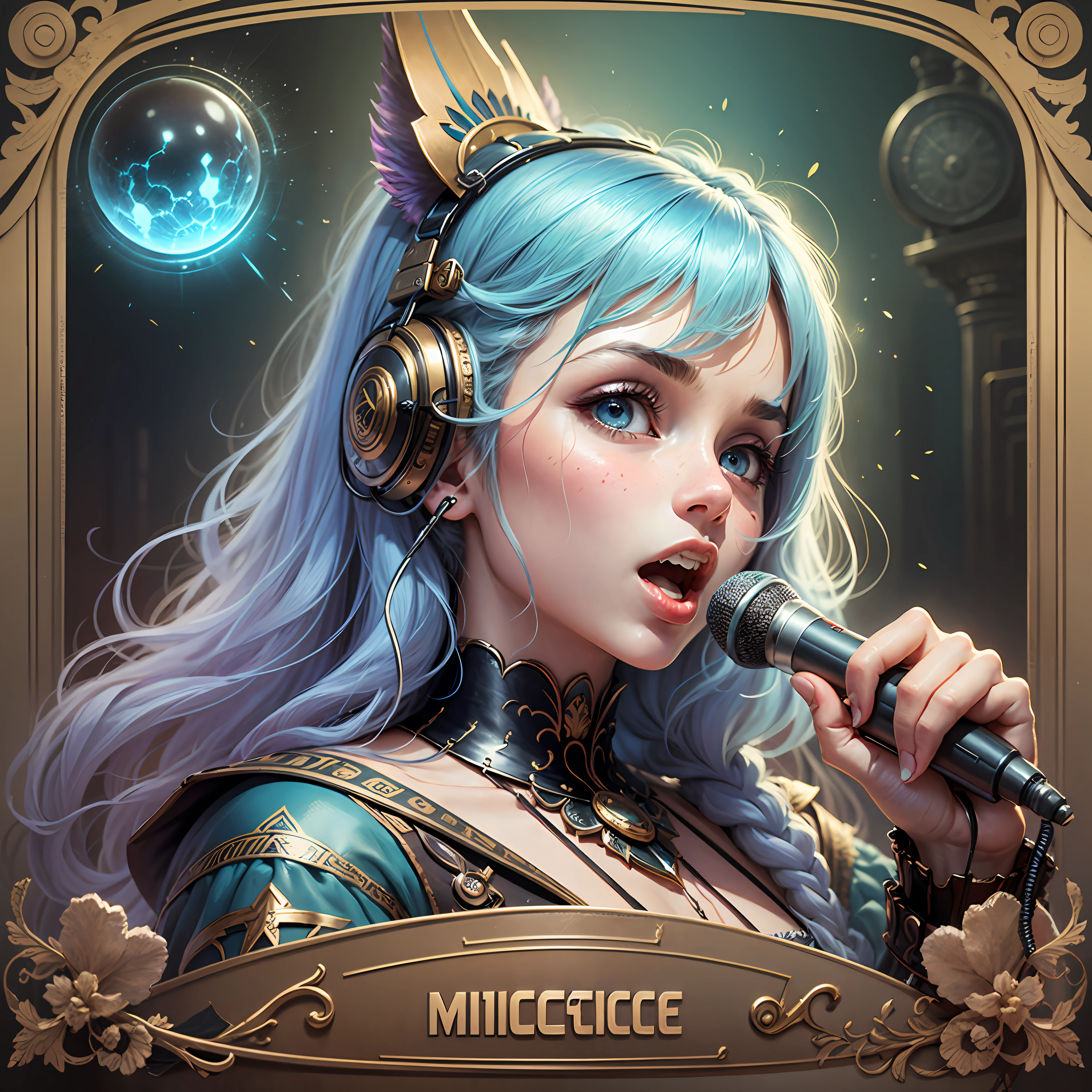 poster microphone Fantasy style --auto --s2