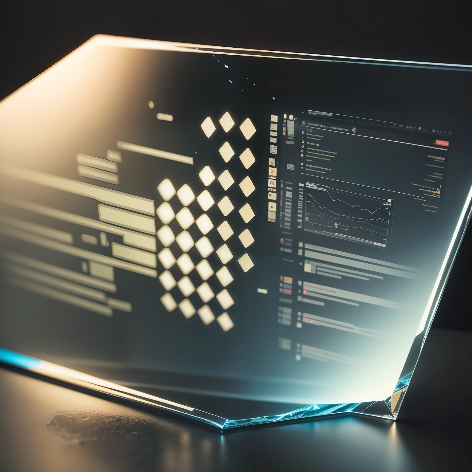 High transparency, Acrylic board advertising image, Light, Black background,Creative graphs