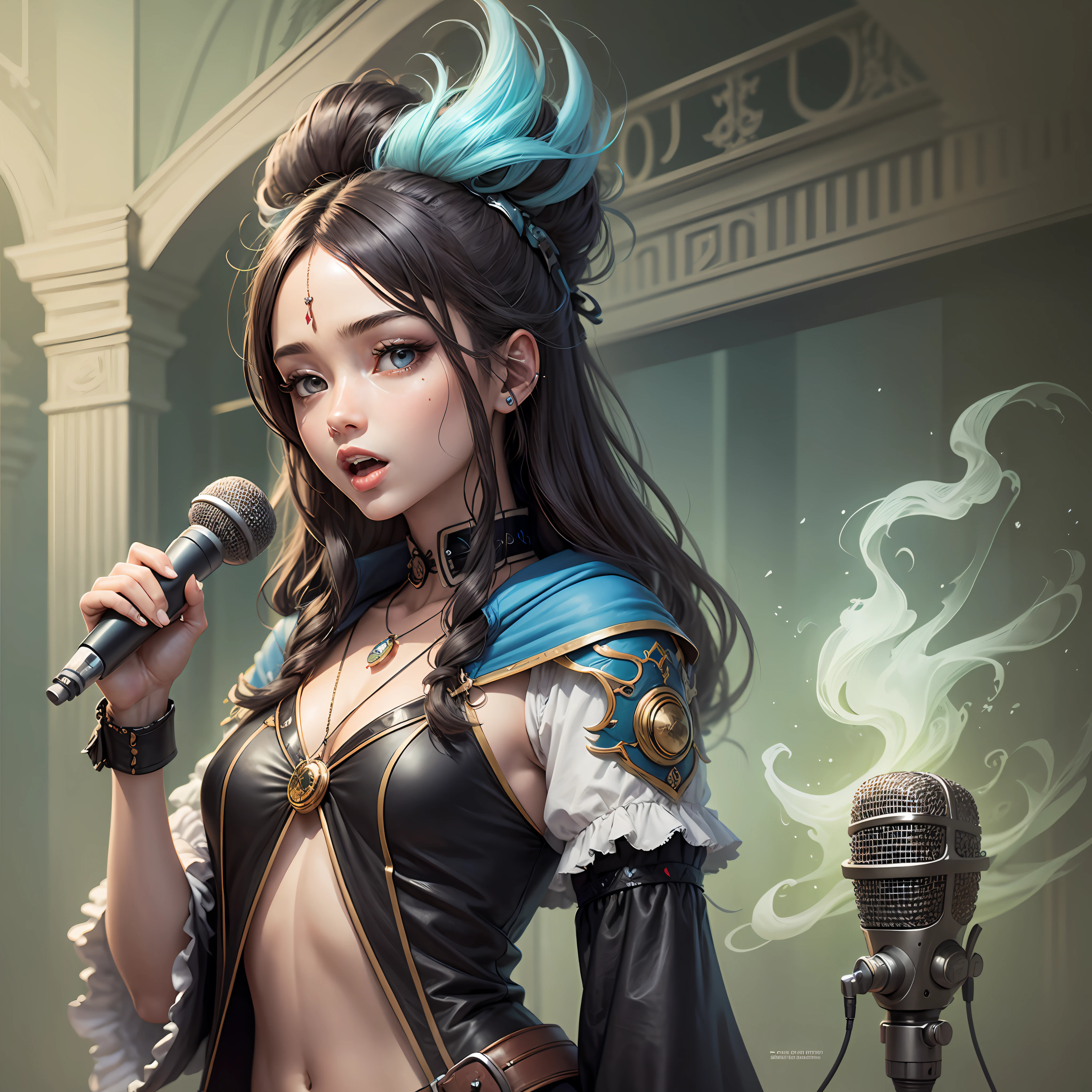 poster microphone Fantasy style --auto --s2