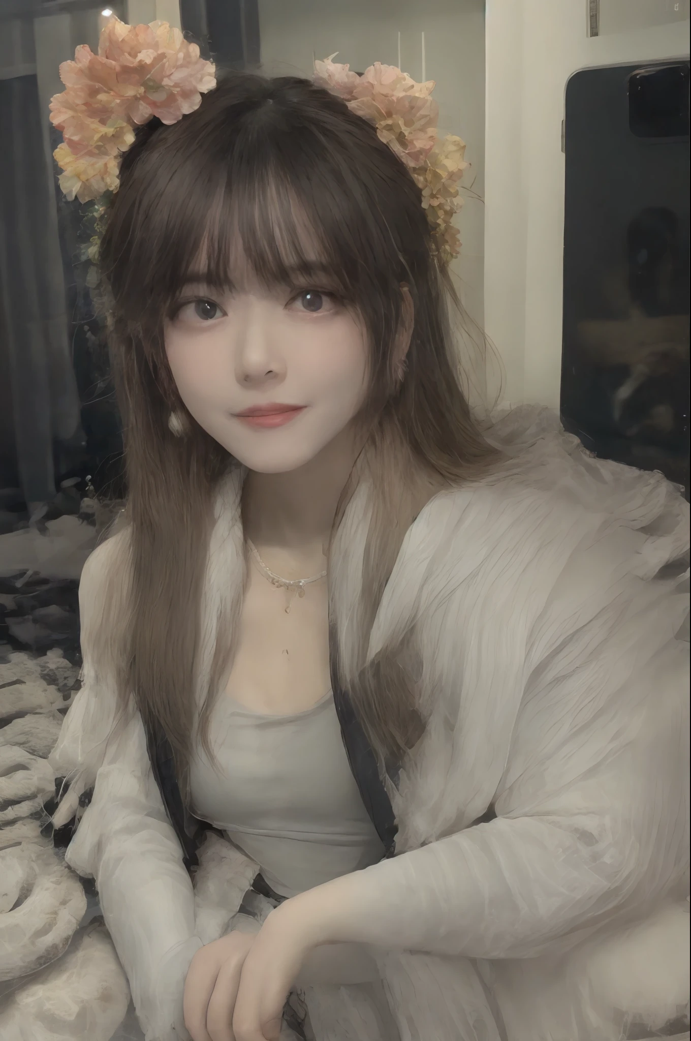 She has a fair complexion、Long black hair and charming dark eyes。She is often depicted wearing traditional Javanese clothing,These included a long kebaya shirt and a skirt that hung elegantly over her。Roro Jonggrang's appearance is often compared to that of a goddess,It has delicate facial features and a palatial presence,Immediately respected。Her beauty is well known all over Indonesia,It has inspired countless works of art over the centuries。 absurdress,high - resolution,Ultra detailded,