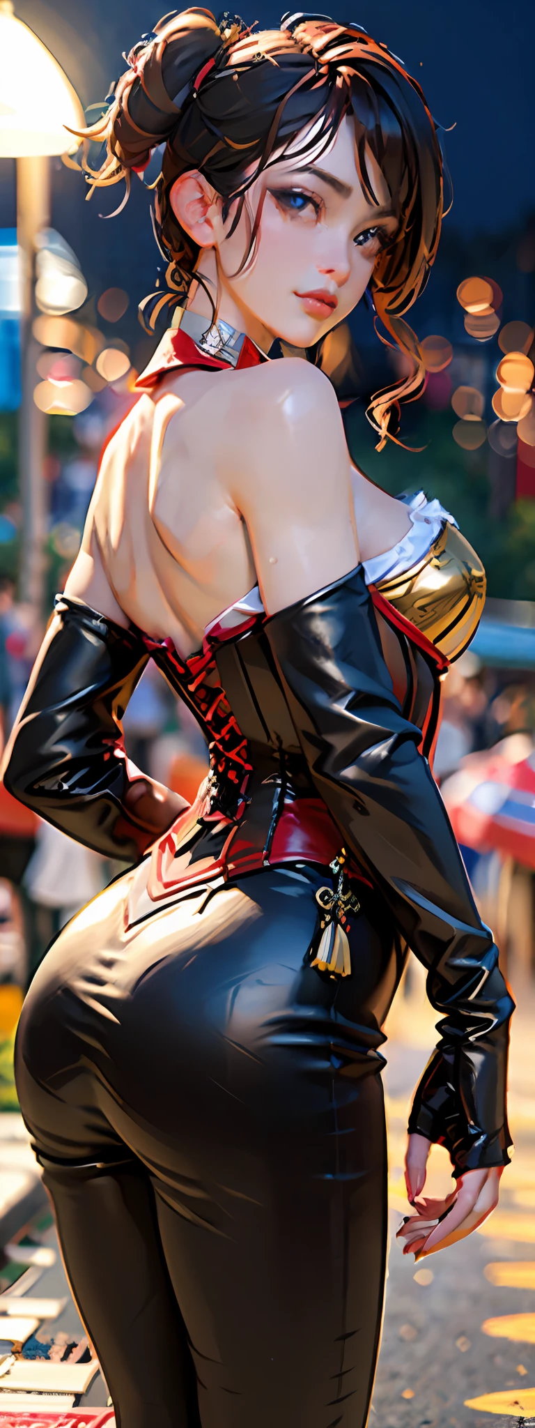 Rubber, Red Corset, Red Collar, ((Top Quality, Masterpiece: 1.3)), Beautiful Woman with Perfect Figure: 1.4, Glamorous Figure, Overflowing Breasts, Tightly Squeezed Waist, (Seductive Buttocks), Wet Body: 1.5, Very Detailed Face and Skin Texture, Detailed Eyes, (photorealistic:1.4), bokeh, 8k, Best quality, masterpiece