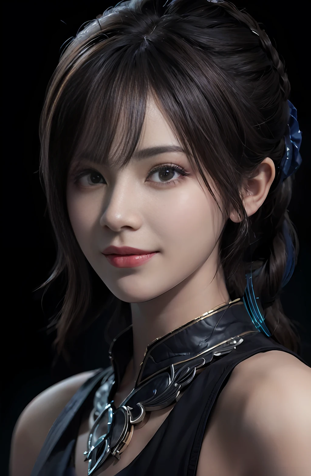 (ultra realistic) , (illustration), (increase resolution), (8K), (extremely detailed), (best illustration), (beautiful detailed eyes), (best quality), (ultra-detailed), (masterpiece), (wallpaper), (detailed face), solo,1 girl, looking at viewers, delicate details, detailed faces, in the dark, deep shadow, low key,pureerosfaceace_v1, smile,