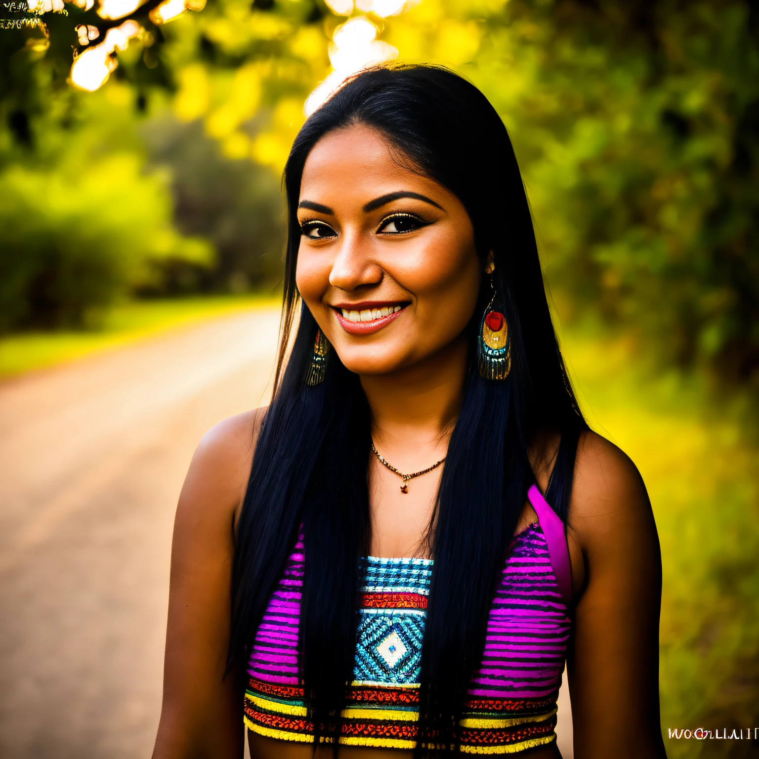 Foto RAW, um retrato de uma brasileira indigena de 20 anos em roupas casuais, noite, rua da cidade, (pele altamente detalhada: 1.2), 8k uhd, dslr, Soft illumination, alta qualidade, film grain, Fujifilm XT3