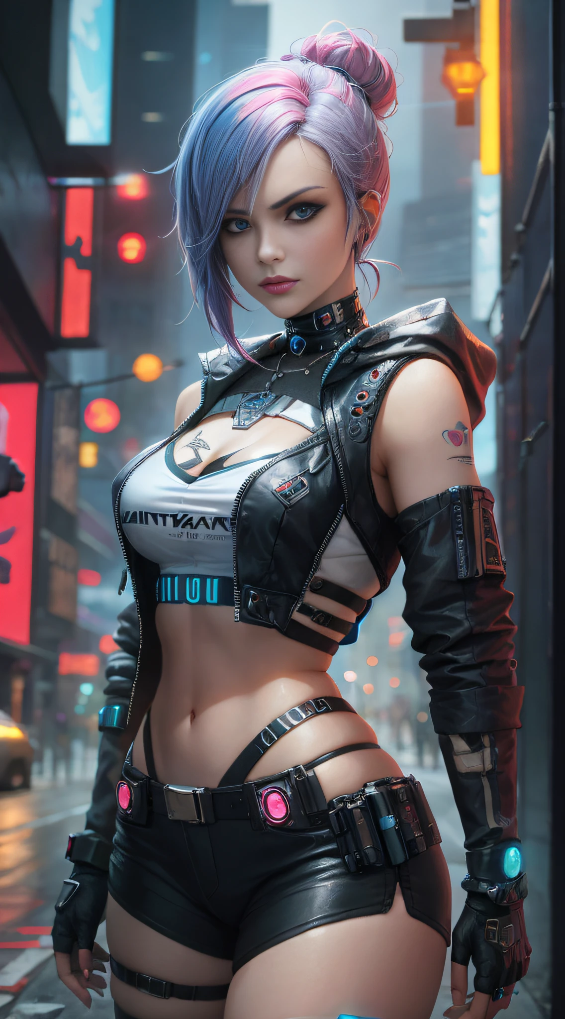 Cyber Girl aux cheveux roses et aux yeux bleus posant dans une ville, Cyberpunk Belle fille, Cyberpunk 2 0 et. o model girl, Fille cyberpunk, dreamy cyberpunk girl, female cyberpunk anime girl, Style artistique cyberpunk, dans le style cyberpunk, Dans Cyberpunk City, Anime Cyberpunk Fille, cyberpunk themed art, Femme cyberpunk, Cyberpunk Angry Gorgeous Goddess, beautiful cyberpunk woman model, female cyberpunk