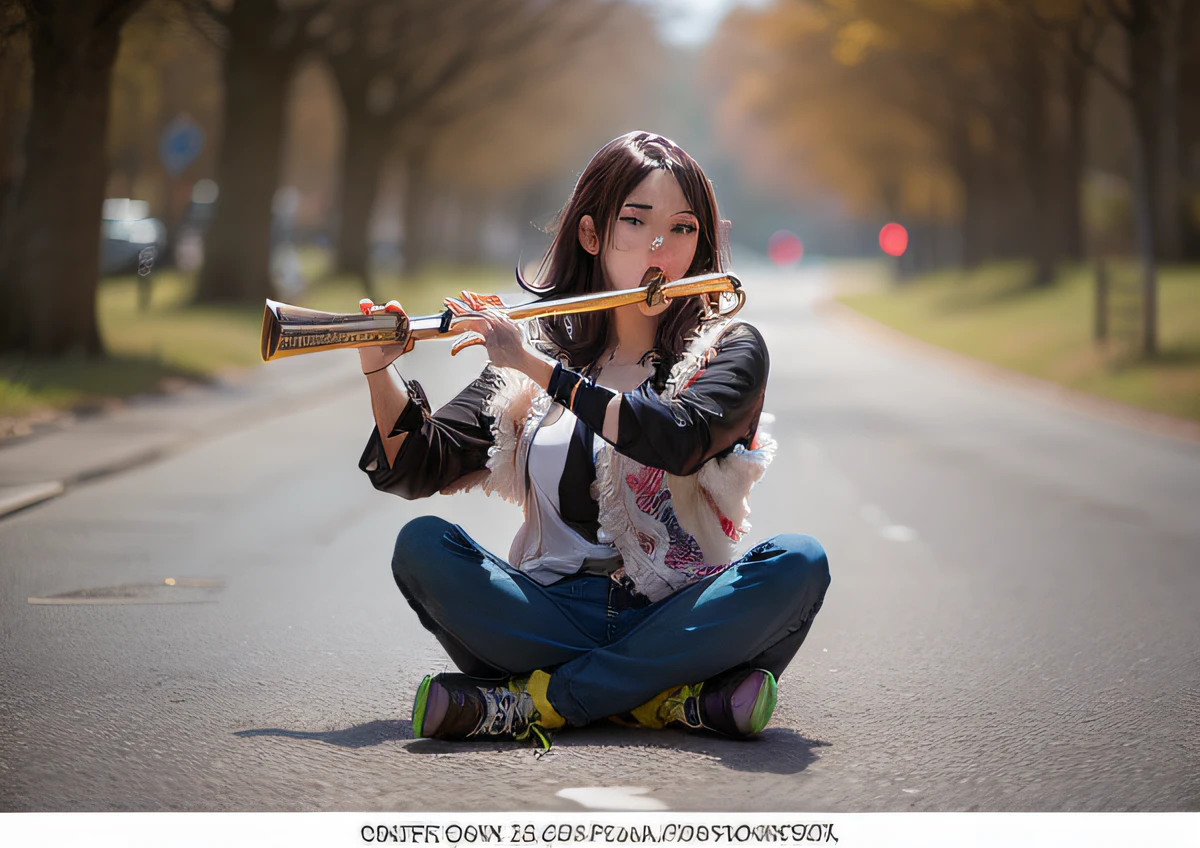 anime, high- definition, detalhado, imagem limpa, mulher tocando flauta --auto