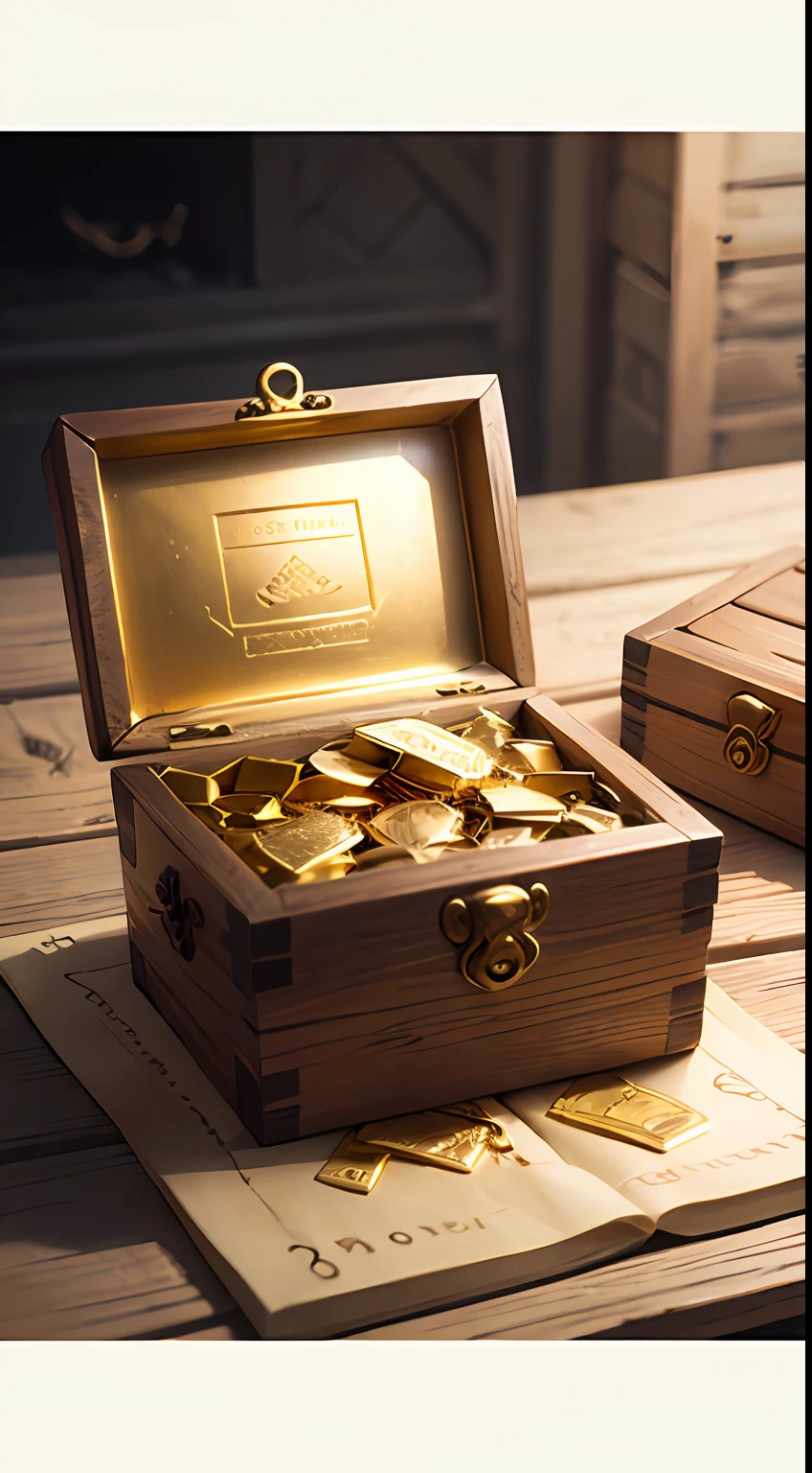 Gold bars,treasure box,SHINES