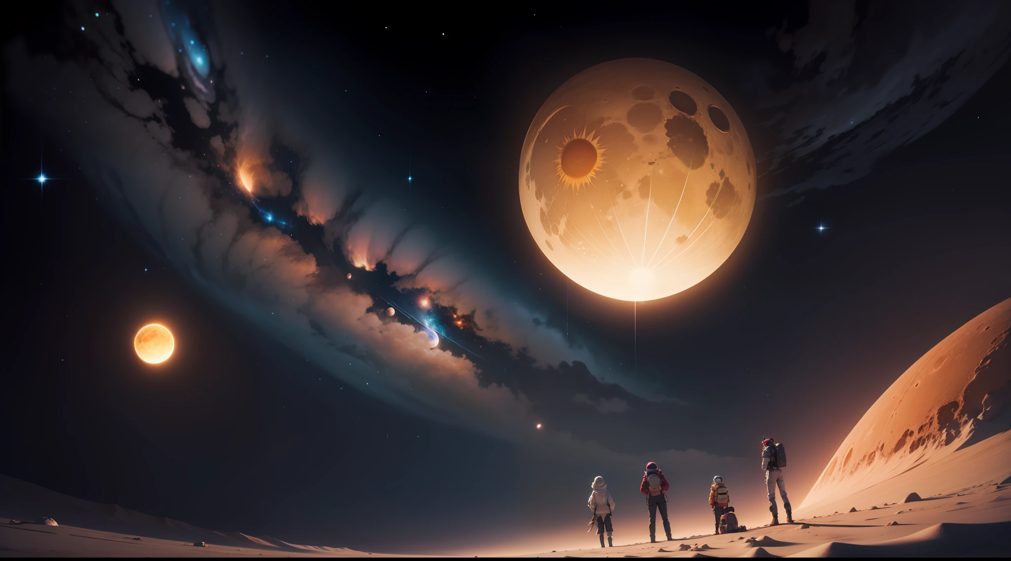 Far side of the moon、Marte、venus、the sun、Milky Way、