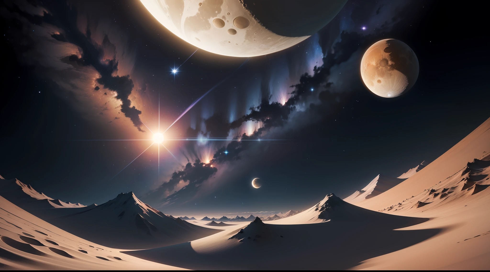 Far side of the moon、Marte、venus、the sun、Milky Way、