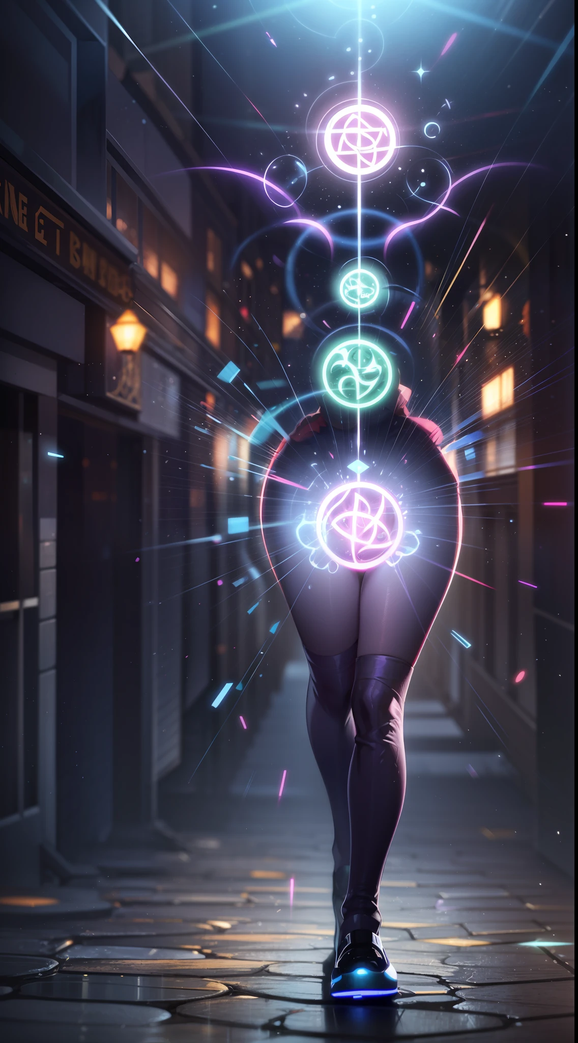 （Digital artwork：1.3），（a sketch：1.1）（（Octane rendering）），City Street，High-rise tail alley，（Girl magician，JK school uniform），（（a ball head）），（（A huge glowing magic array under your feet）），（（Complex luminous runes）），Realistic digital painting portrait，shot at 8k resolution，Gasoline liquid，color pastel，splashart，Magical universe of pink and blue and purple，Lithography in intricate details，（light particules：1.2），（game concept：1.3），（deep of field:1.3),Global illumination,with rich details,Trends on ArtStation，（（illustrious）），ultra fine，16K resolution