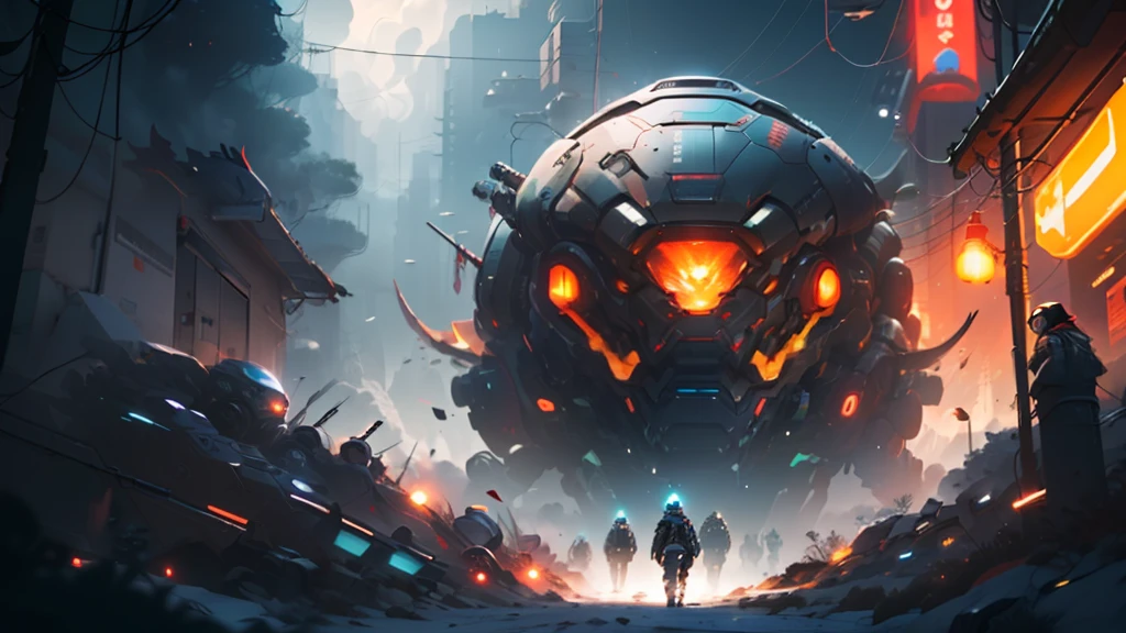 ((Best quality)), ((masterpiece)), (highly detailed:1.3), In a sprawling cyberpunk metropolis, dominated by towering skyscrapers and neon-lit alleys, a dystopian mega corporation known as OmniCorp reigns supreme. OmniCorp, driven by insatiable greed and power, has ventured beyond Earth's boundaries to exploit the vast resources of near-earth objects (NEOs) in a relentless pursuit of profit.Set in a gritty future, where the line between humanity and technology blurs, your images will depict the dark and ruthless world of NEO asteroid mining. Explore the juxtaposition of high-tech machinery, advanced robotics, and human labor as they collaborate to extract precious minerals and resources from the cold depths of space.Capture the scenes of colossal mining rigs, suspended in zero-gravity, relentlessly drilling into massive NEOs, their mechanical arms piercing through the rocky exterior. Show the workers, adorned in cybernetic suits, braving the harsh conditions of space to harvest the valuable ores, their faces obscured by gas masks and reflective visors.Amidst the cold and desolate asteroids, reveal the towering presence of the OmniCorp headquarters—a monolithic structure that casts a shadow over the workers below. Showcase the opulent offices and boardrooms, where executives make decisions that shape the destiny of both the company and the exploited masses.But beneath the shiny veneer of corporate power, unveil the simmering rebellion of the oppressed. Depict the clandestine activities of underground resistance movements, fighting against OmniCorp's iron grip on society. Show their covert operations, hacking into the corporation's networks, and plotting to expose its dark secrets.Incorporate elements of advanced technology, cybernetic enhancements, holographic displays, and augmented reality overlays to accentuate the cyberpunk atmosphere. Explore the contrast between the bleak and polluted cityscape and the infinite expanse of space, emphasizing the impact of humanit