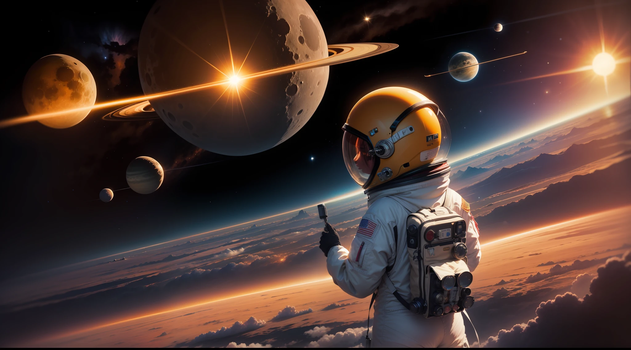 Far side of the moon、Marte、Venus、the sun、Milky Way、15yearsold、babes、astronaut、space walk、Station