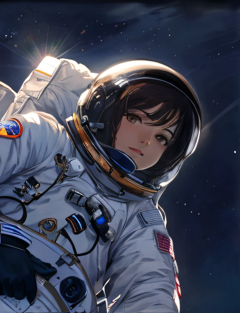 Female astronauts，head portrait