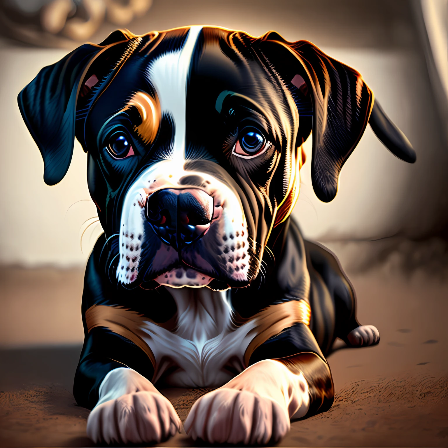(Masterpiece, melhor qualidade), 1 cachorro pitbull, , confiante, Espirrar, abstrair, preto e branco, --auto