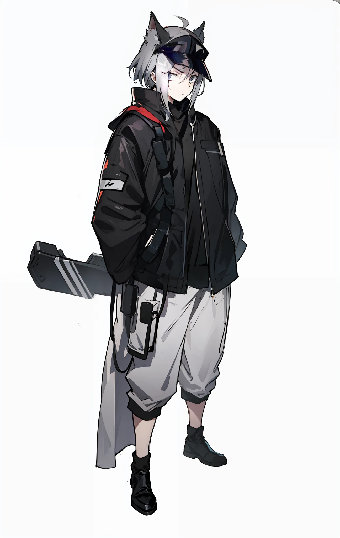 grayish hair,shonen,disdain,dark circles