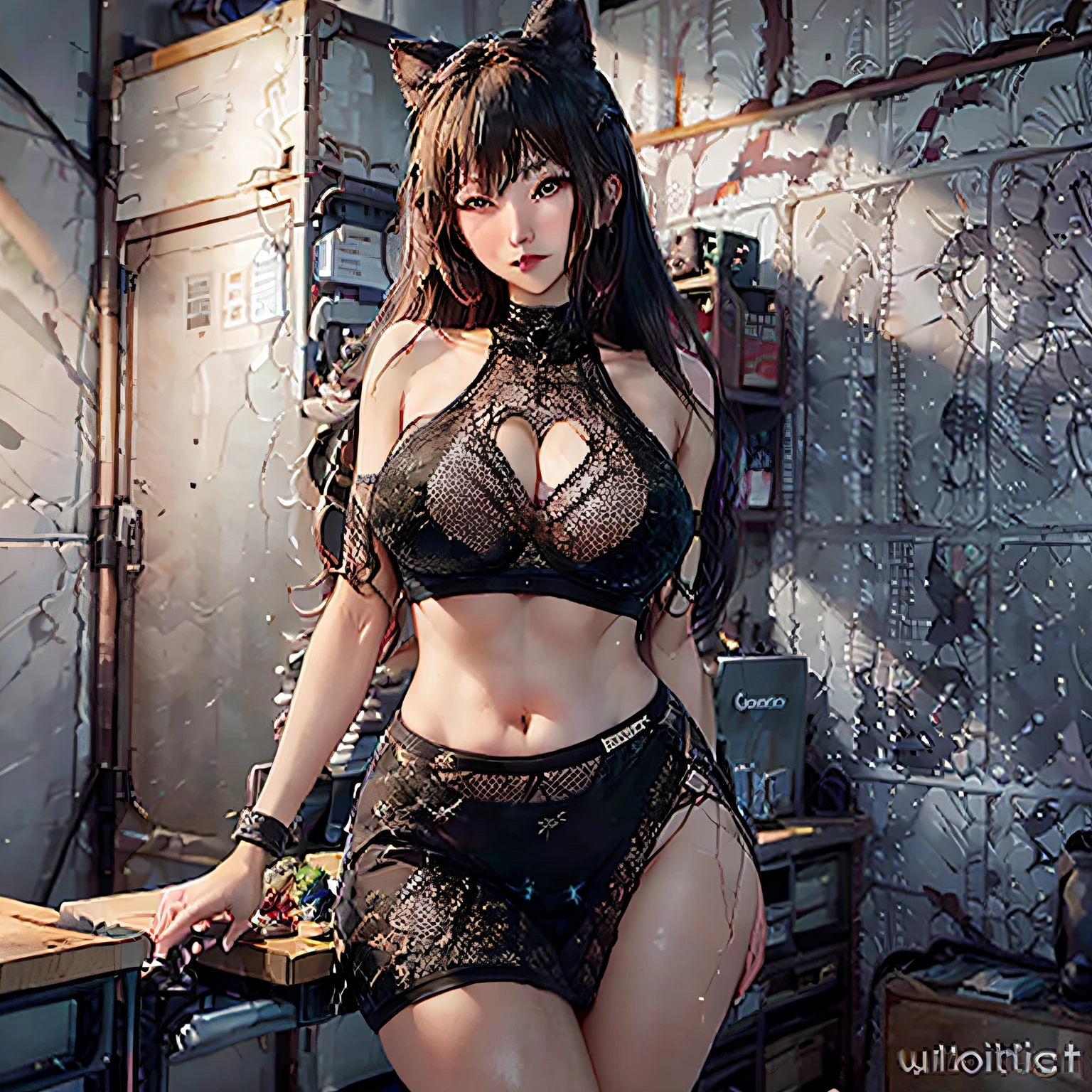 hot asian girl wearning skirt, ultra detailed, fully body, big breasts