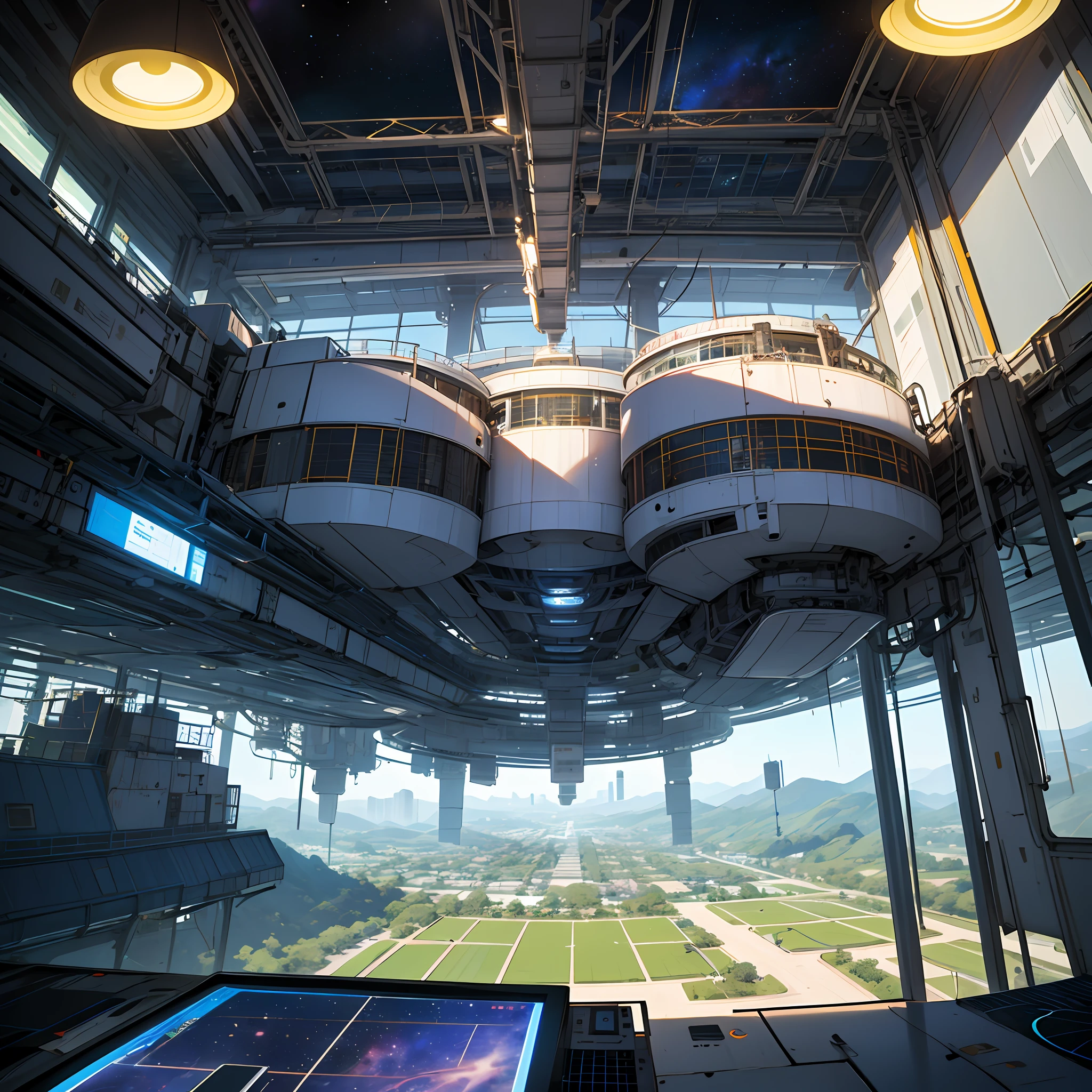 best quality、A masterpice、An ultra-high picture quality、Super distinct、16K、8K、cosmic space、colony、Disc-shaped、Living area、living、At work、intergalactic、Farm Area、botanical garden、Artificial gravity、Magnificent view of the Earth、A space station --auto