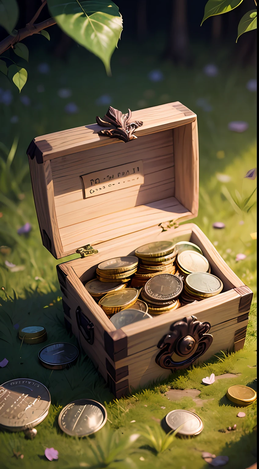 treasure box,coin,Shines,No organisms