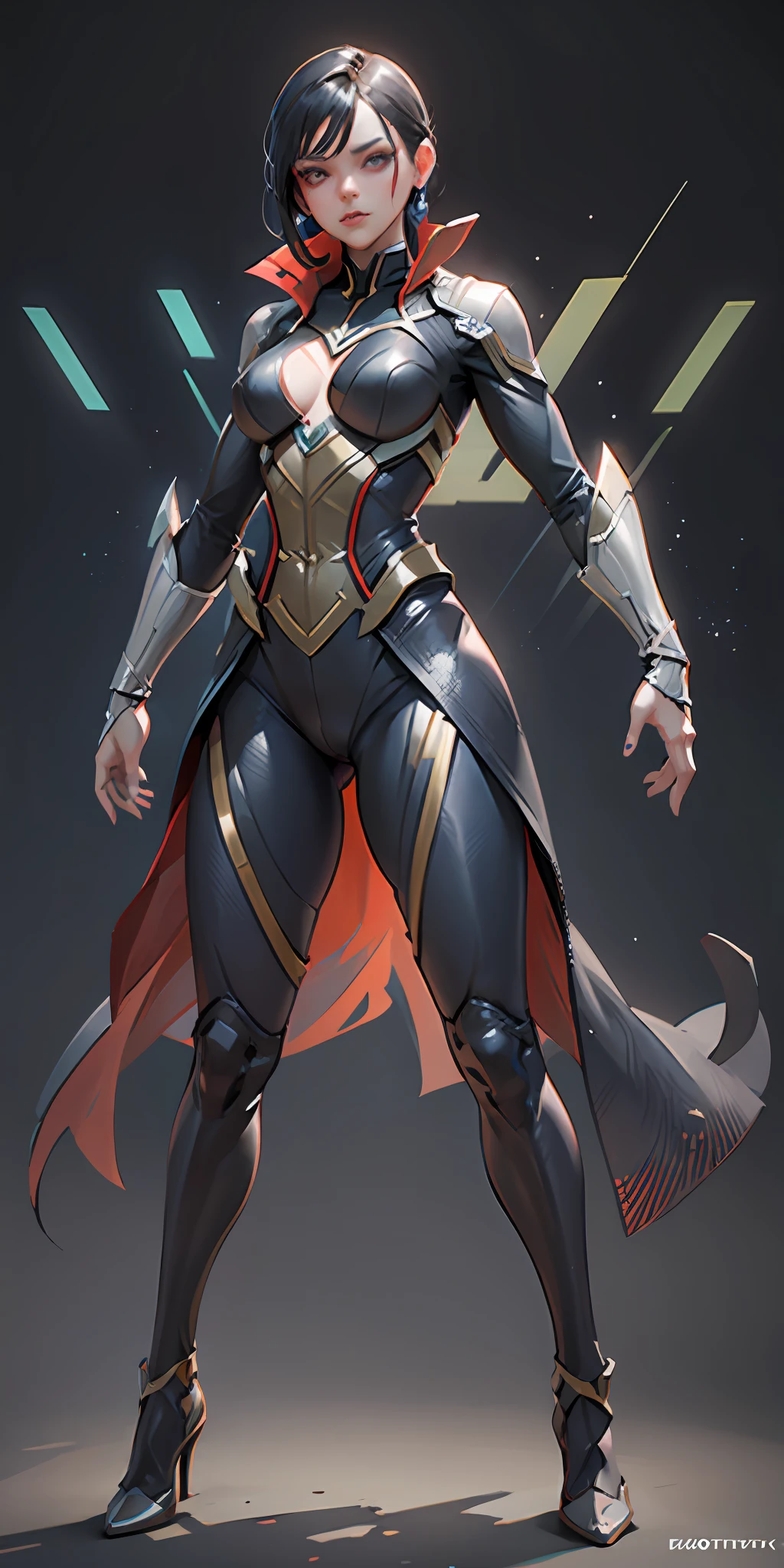 Woman dressed as Doctor Strange from Marvel, frontal, full-length, looking at the camera, facing the audience, standing pose, simple background, three-dimensional light, detailed full-body concept, sleek digital concept art, beautiful full-body concept art, art trend, CGsociety full-length,full body