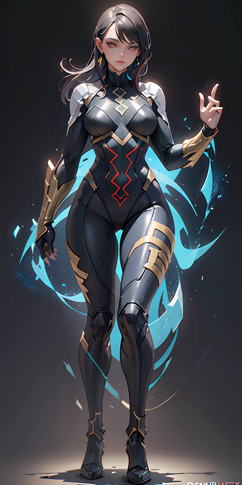 Woman dressed as Doctor Strange from Marvel, frontal, full-length, looking at the camera, facing the audience, standing pose, simple background, three-dimensional light, detailed full-body concept, sleek digital concept art, beautiful full-body concept art, art trend, CGsociety full-length,full body