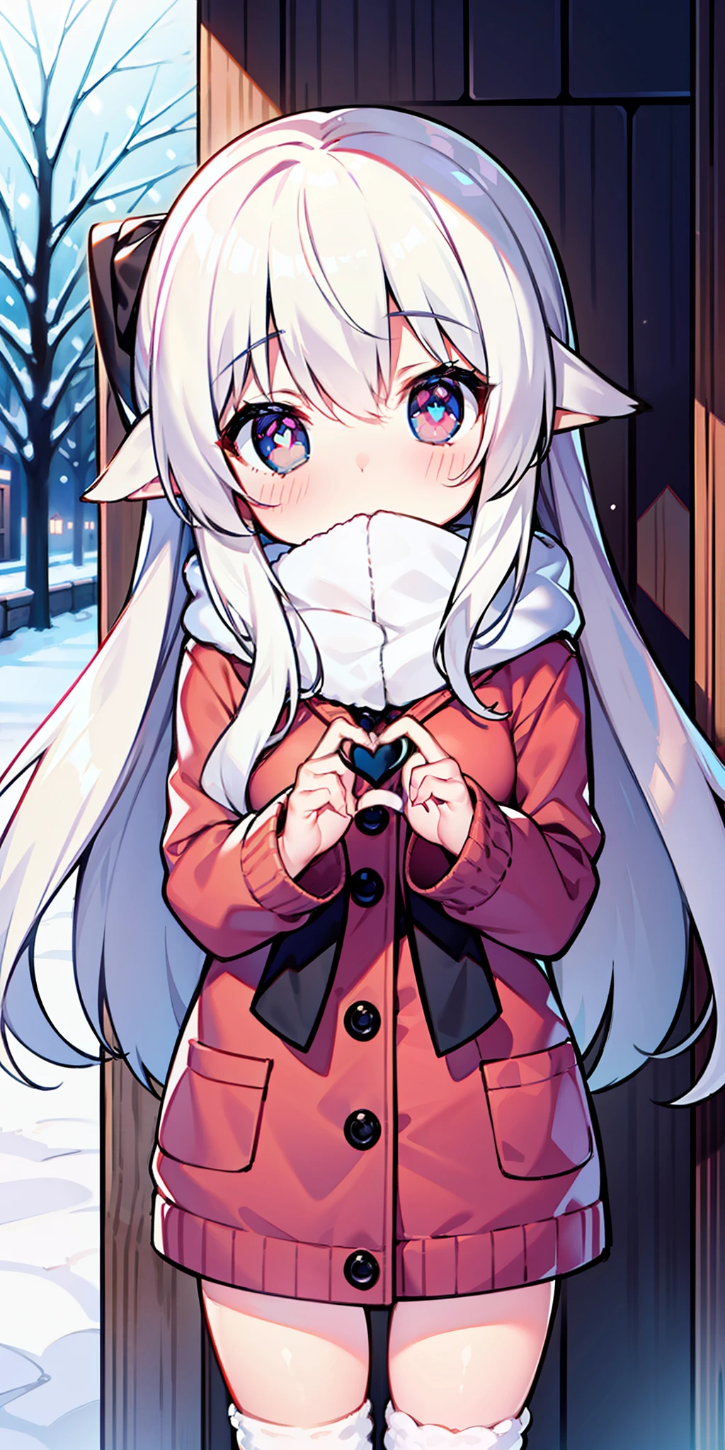 Lori,long haired,Cutes,heart - shaped pupils,solo,whitehair,get blush,wintern,nevando,al fresco,to stand