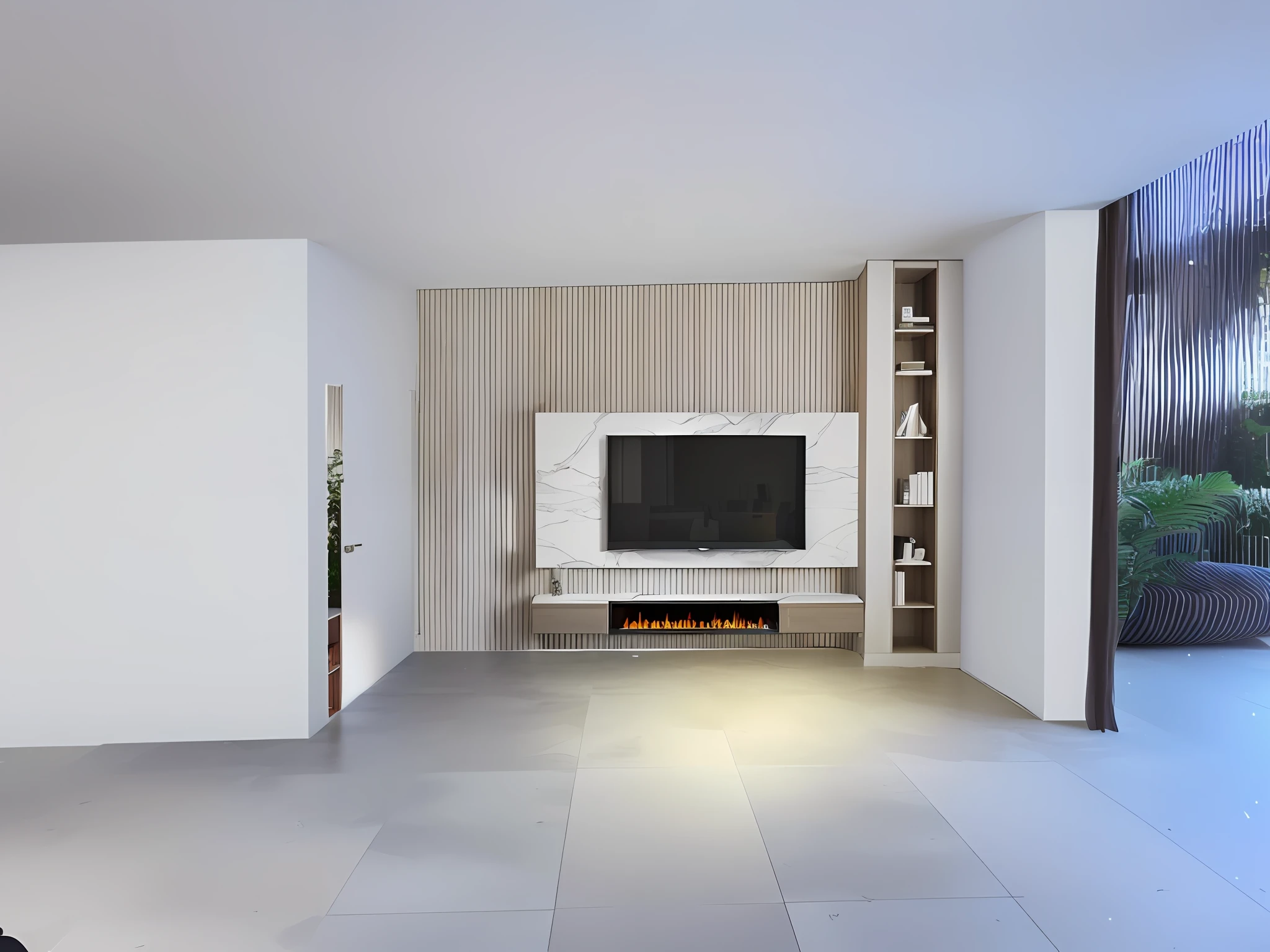 there is a large living room with a fireplace and a television, interior living room, professional render, highly photographic render, 3d rendering, 3 d rendering, professional 3d render, interior of a living room, photographic render, in style of 3d render, very realistic 3 d render, rendered in enscape, well lit 3 d render, lounge room