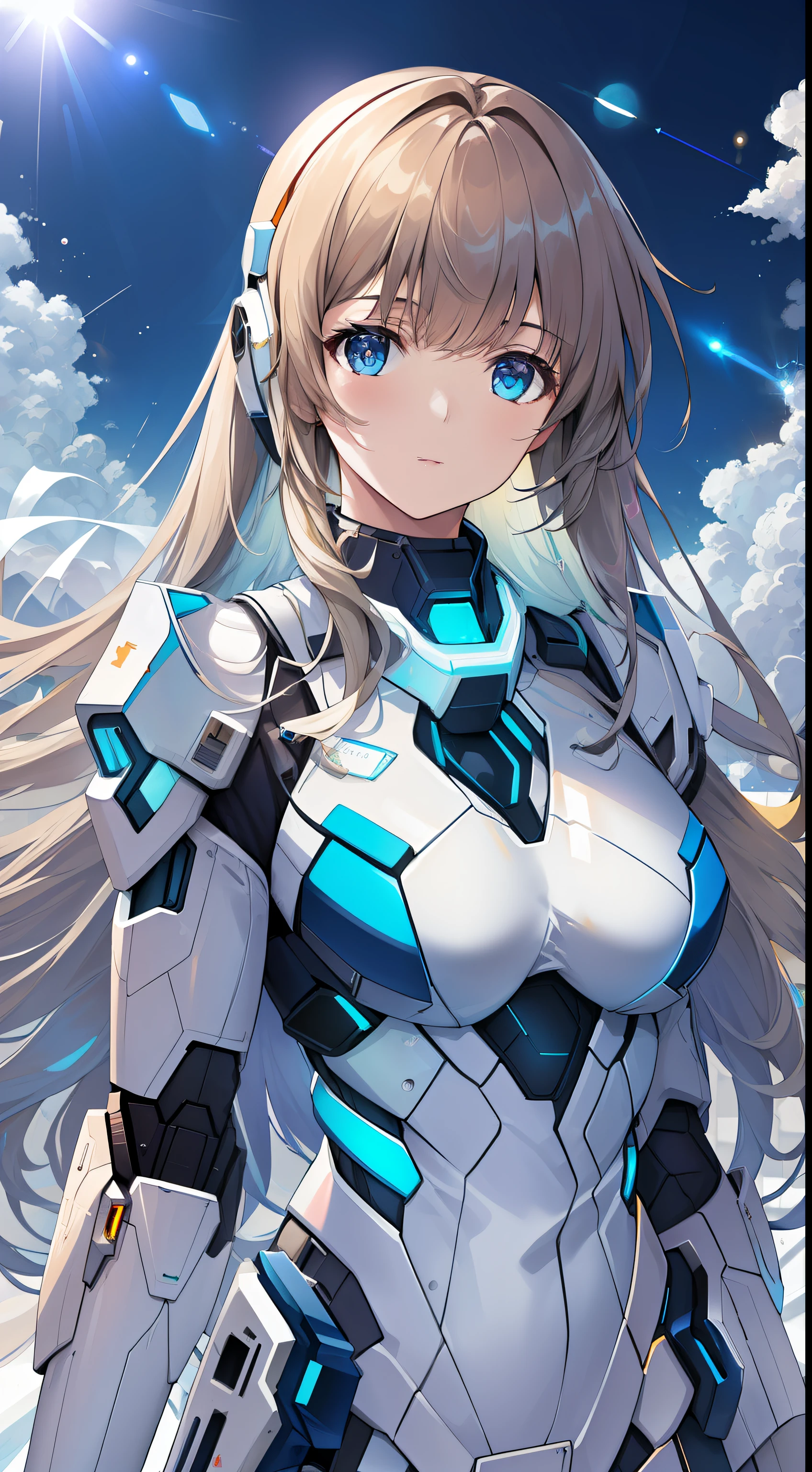 (space ship as background),(ultra high res, realistic, blue sky, photon mapping, radiosity:1.3), science fiction,  fantasy,

[:a girl, (white and blue mech suit:1.2), upper body:0.2]

sheg, beautiful woman, best quality, ultra high res, 8K, masterpiece, sharp focus,  clear gaze