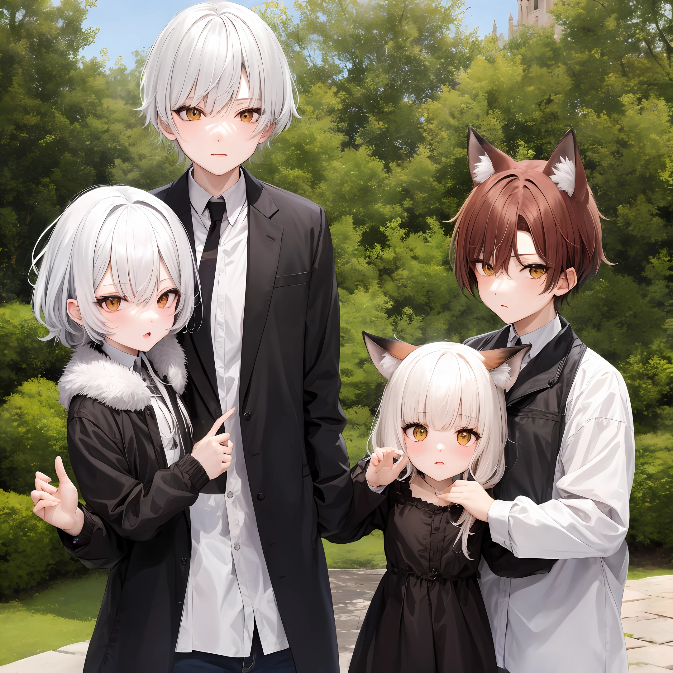 furry,White hair,mascle,Shota,red fox