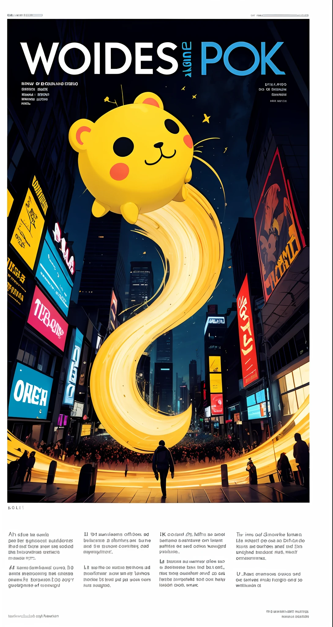 Wooser, La vida de mano a boca de Wooser, criatura esponjosa, Escapadas hilarantes, Situaciones cotidianas vibrantes, Fashion typography, magazine cover poster, dynamic, Hiperdetalle, Sombreado Serr, arte, Titles, Logotipos, Etiquetas, Insignias, graphic design, Post-procesamiento detallado de 4k, atmospheric, Hiperrealista, 8k, epic composition, Detalle complejo,