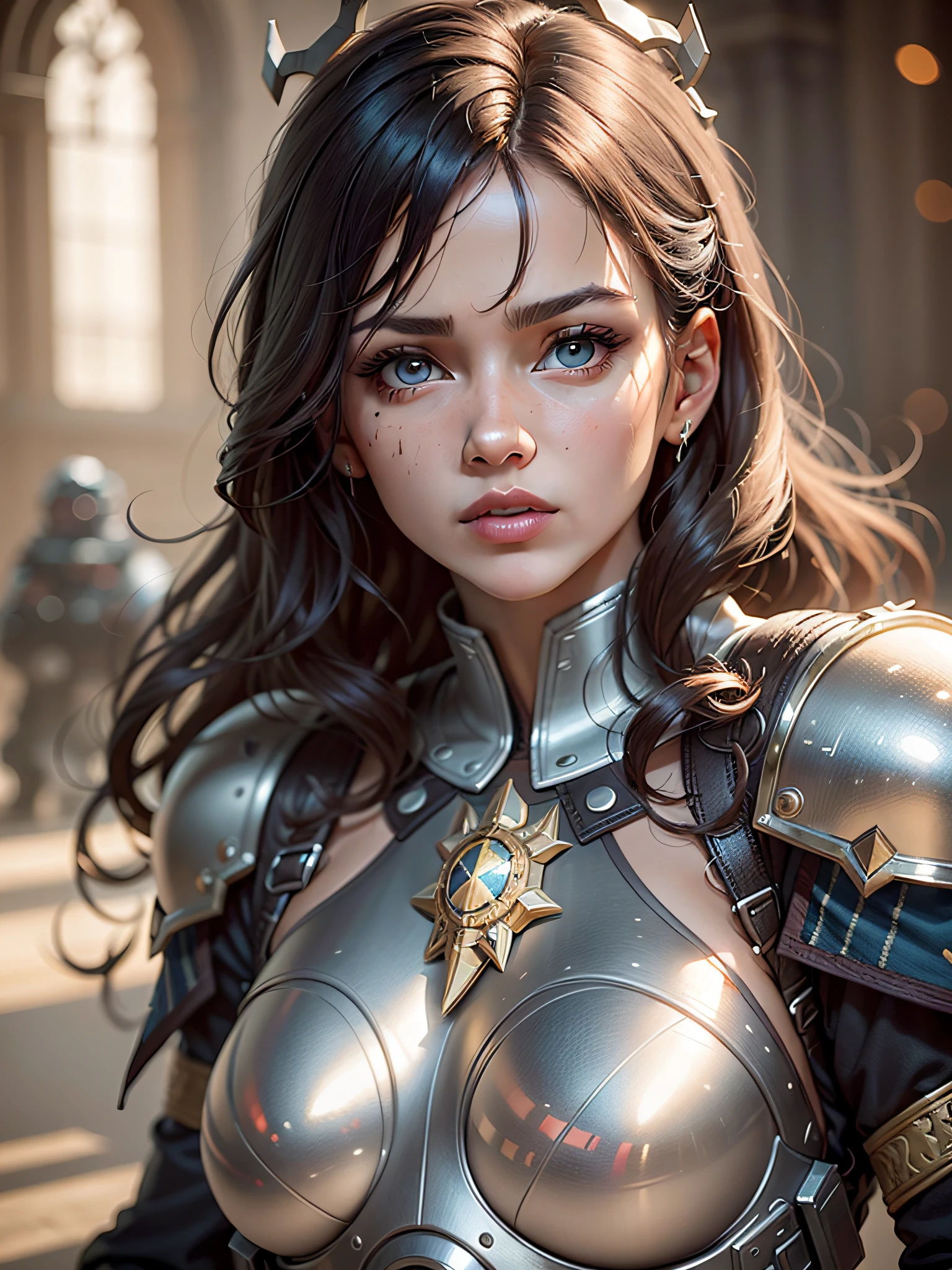 pltn style, brazilian Girl wearing a space marine power armor outfit, smooth soft pale skin, symmetrical eyes, messy pixie long haircut, soft lighting, detailed symmetrical face, concept art, digital painting, looking into camera, By Sana🌙, all on PlaygroundAI Stable Diffusion 1.5 base model. Will not produce the same result when Remixed!, cute big circular reflective eyes, Pixar render, unreal engine cinematic smooth, intricate detail, cute big circular reflective eyes, Pixar render, unreal engine cinematic smooth, intricate detail
