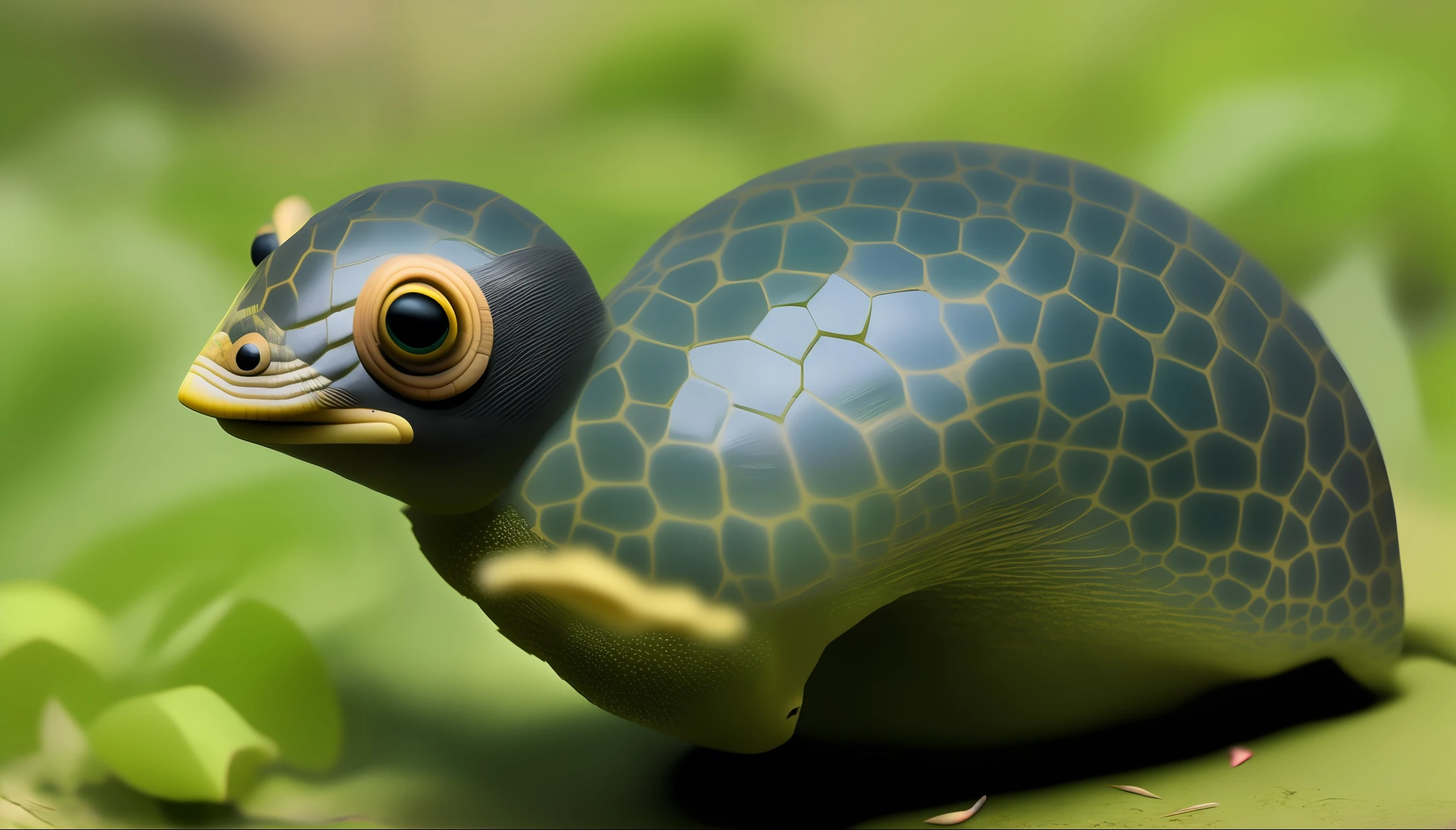 Um caracol em cima de um gorila na cidade