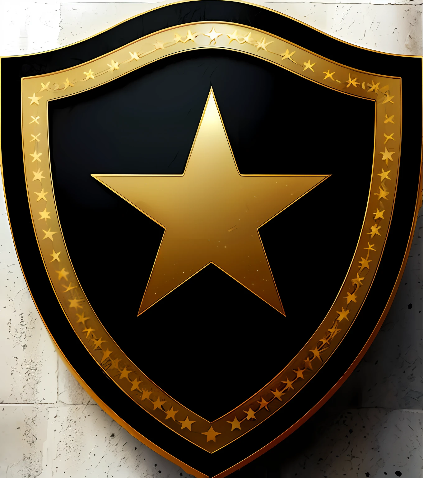 a white star on a black shield icon, emblema de escudo, escudo, sheild, design de escudo, military insignia, Metal shield, design de patch de ombro, logotipo preto e branco, logotipo sem texto, segurando um escudo de pentagrama, icon black and white, escudo de fantasia, symbol, arte digital, 2D, uma estampa para camiseta, arte centralizada, (fundo preto), cores vividas splash.