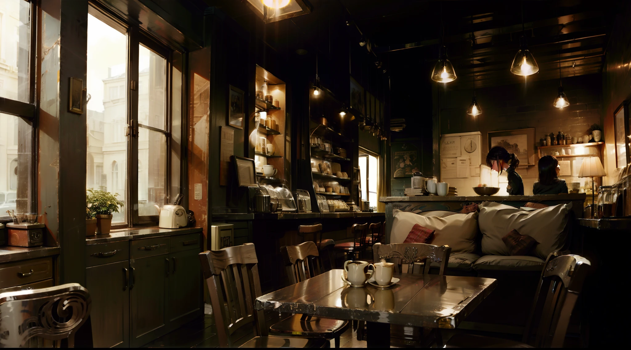 Sitting in a comfortable chair in an antique café、Enjoy a pure café in a dimly lit store。Wrapped in a retro atmosphere、Enjoy the silence in the windowless restaurant。