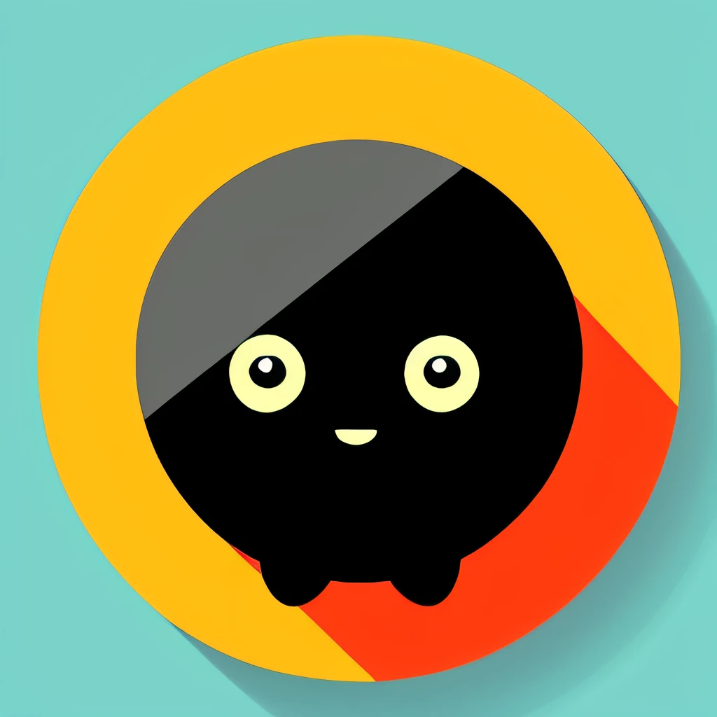 round shaped charecter with eyes, nice character, cute eyes, big eyes, cartoon style, game style, 2d, cute, round shape, solid background, one color background