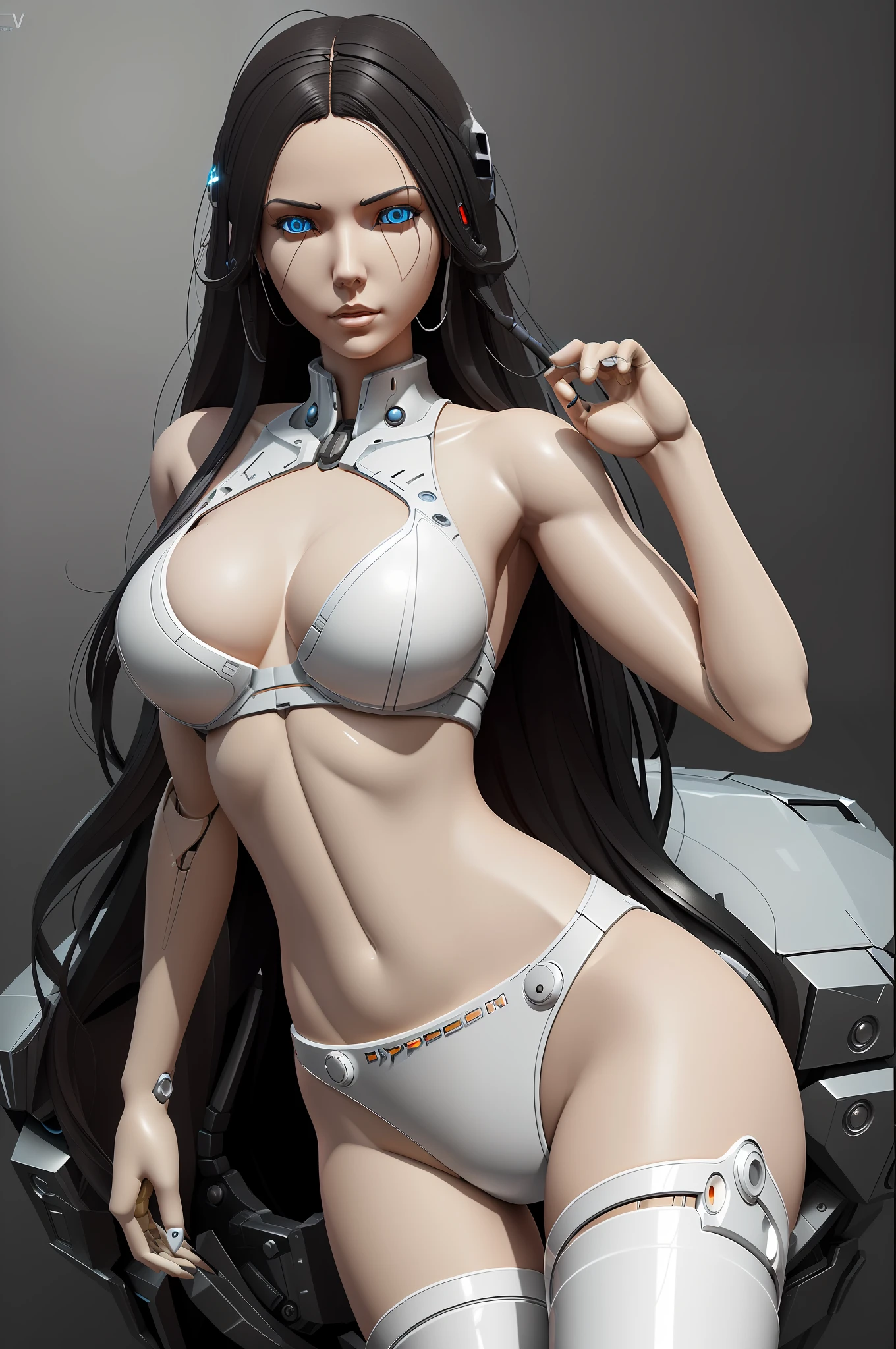 1mecha, best quality, biomechanical, complex robot, hyper realistic, (hyper detailed:1.25), intricate, (insane fine details:1.1), Extremely sharp lines, scifi aesthetic, a masterpiece, art by mooncryptowow, featured on zbrush central