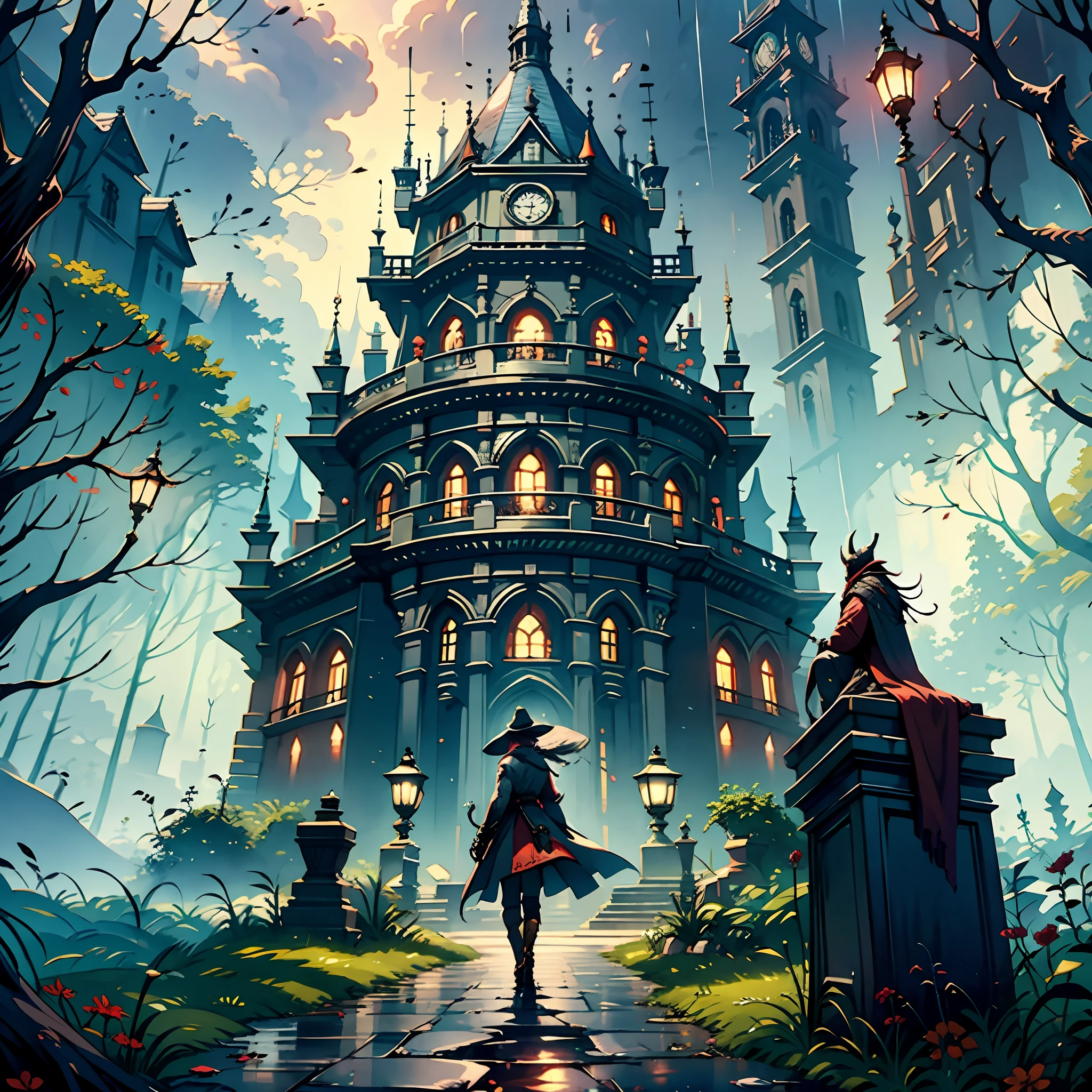 Thunderstorm days，forested，Various Bloodborne Cursed Monsters，sidelighting, Masterpiece of the best quality，8K，intensely detailed，highly quality，high resolucion