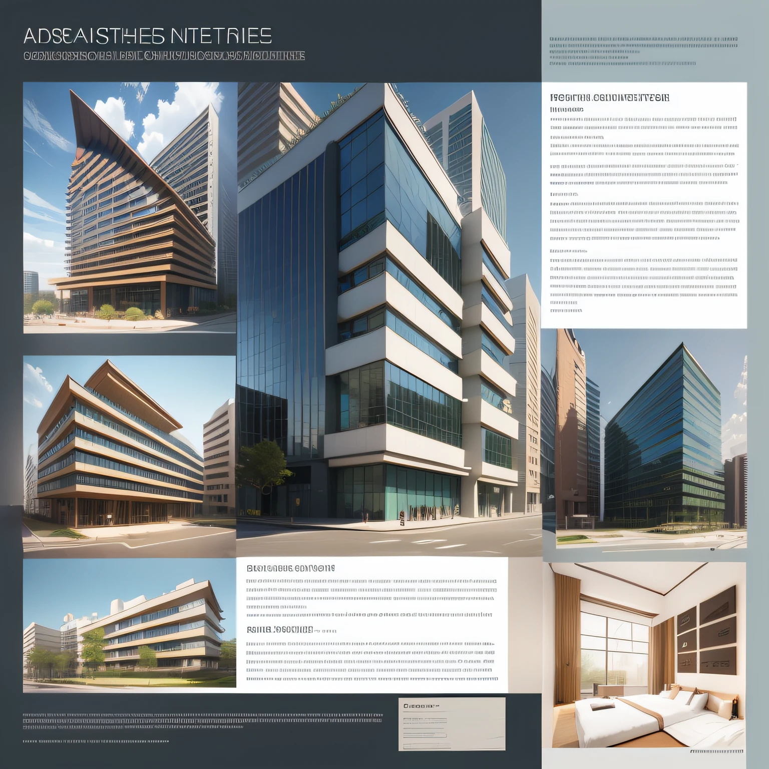 Imagine details sheet minimal style architectural competition, modern hotel