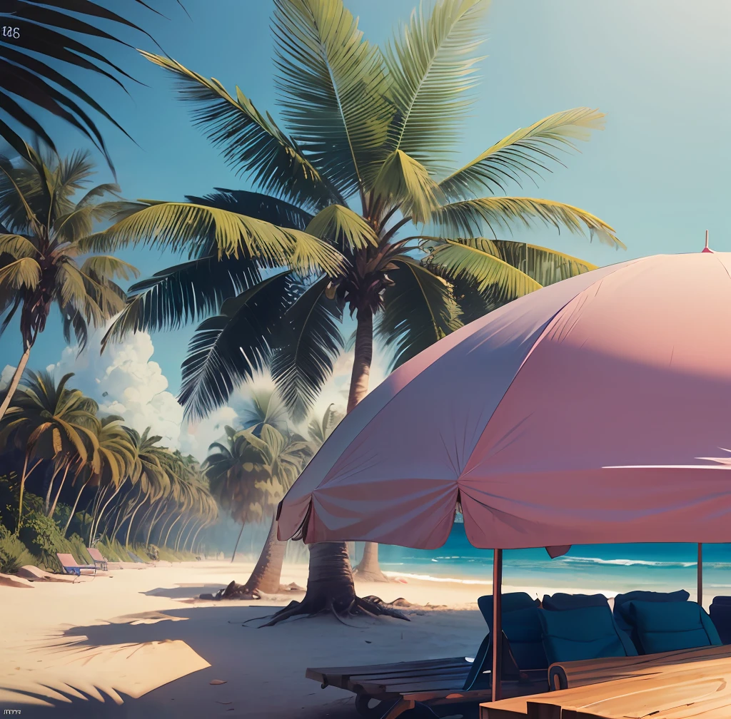 ((Best quality)), ((masterpiece)), (highly detailed:1.3),palm tree on a pink and blue background, tropical trees, tropical palms, palm trees, palm trees on the beach, coconut trees, palm trees in the background, tropical atmosphere,hyperrealistic,hyperrealism,hyperdetailed