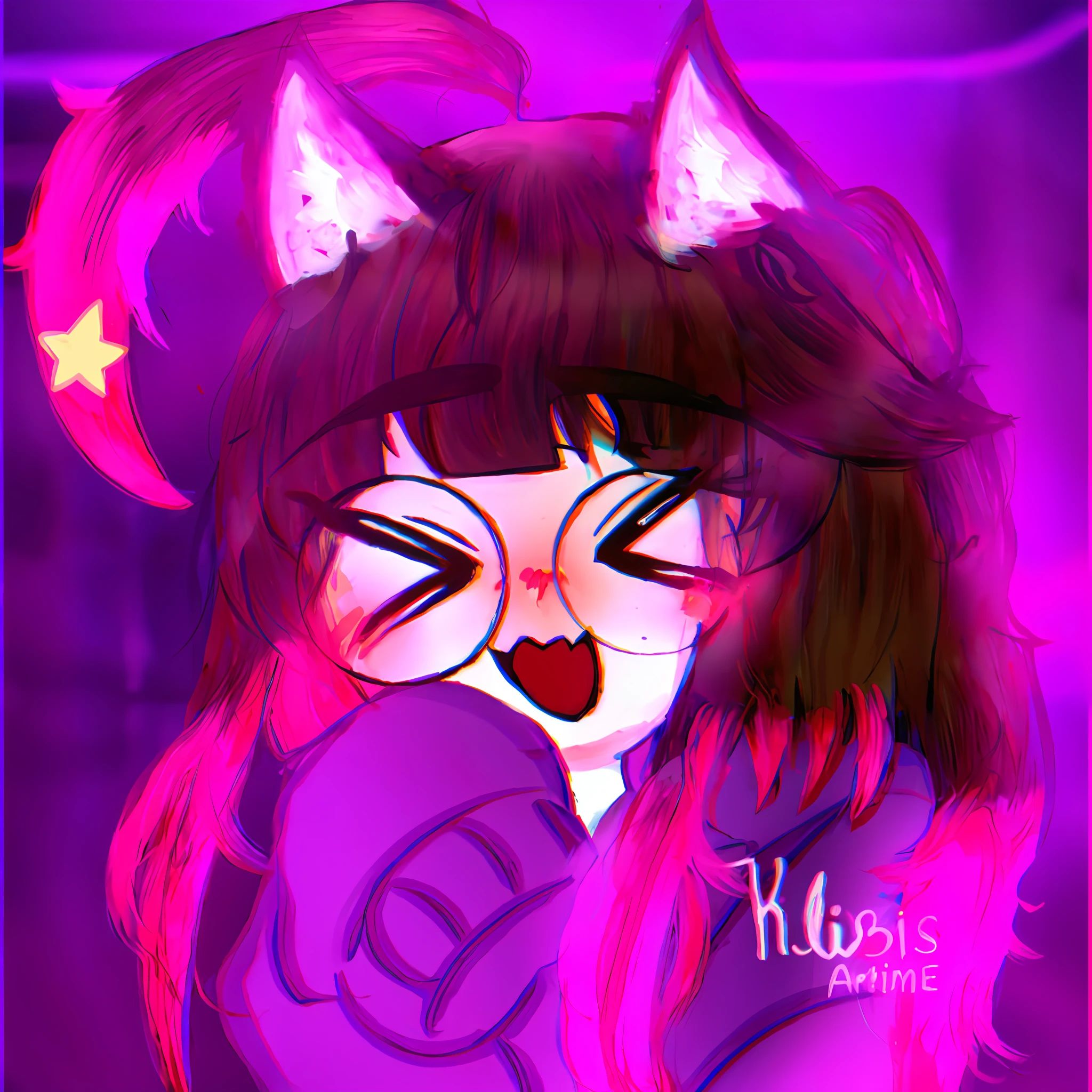 Menina anime com cabelo rosa e orelhas de gato segurando um frisbee, anime moe artstyle, em estilo anime, em estilo anime, "UKU the prismatic person, anime vibes, gato anime, ig studios estilo anime, holo is a wolf girl, kawaii retrato realista, estilo de arte de anime, retrato estilo anime, estilo anime, holo se uma menina lobo