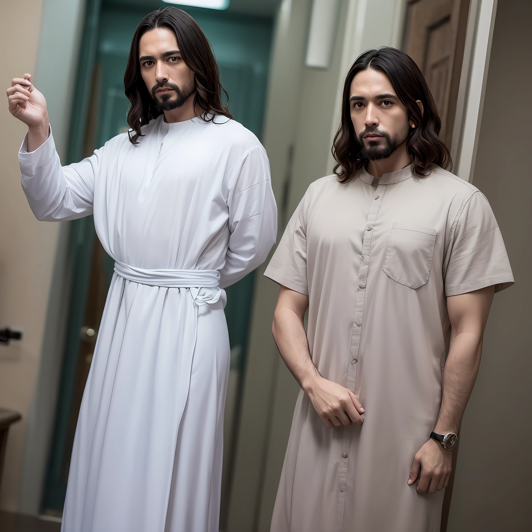Foto realista de jesus com traje espacial e o mundo ao redor --auto