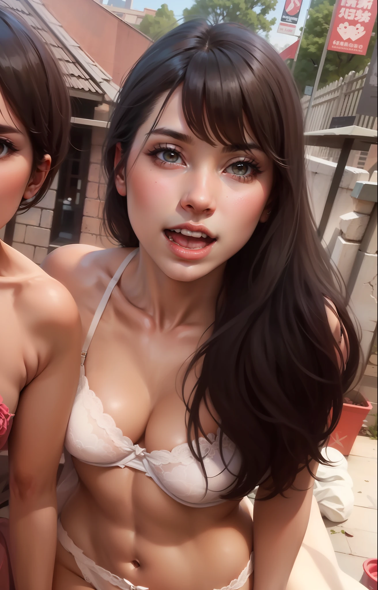(best quality, masterpiece:1.2), A Woman, Portrait, Bra, outdoor