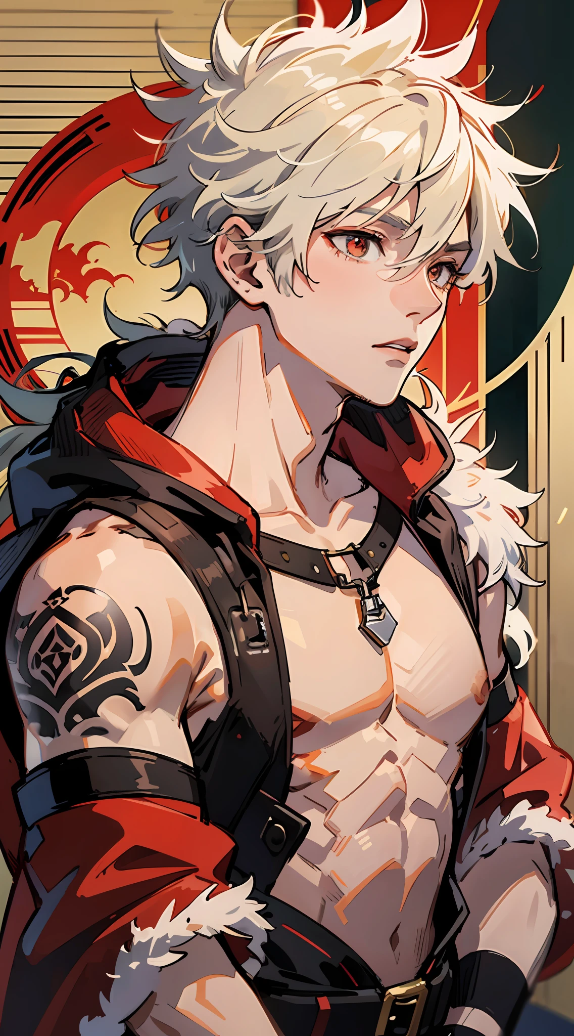 Master Masterpiece、best quality、8K、16 years old male、katsuki bakugou、Dragon tattoo on the shoulder